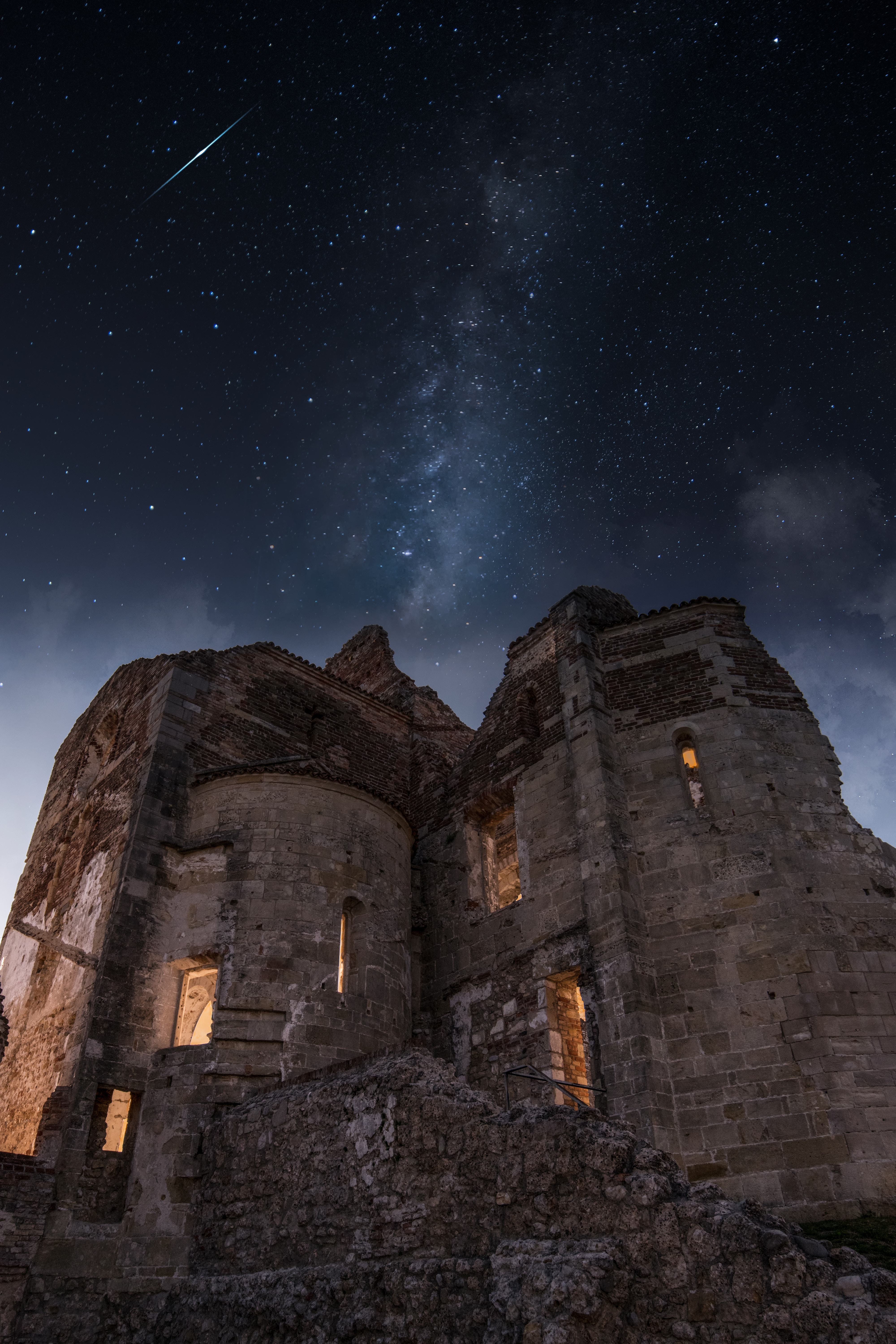 wallpapers nature, ruin, architecture, italy, starry sky, ruins, veneto
