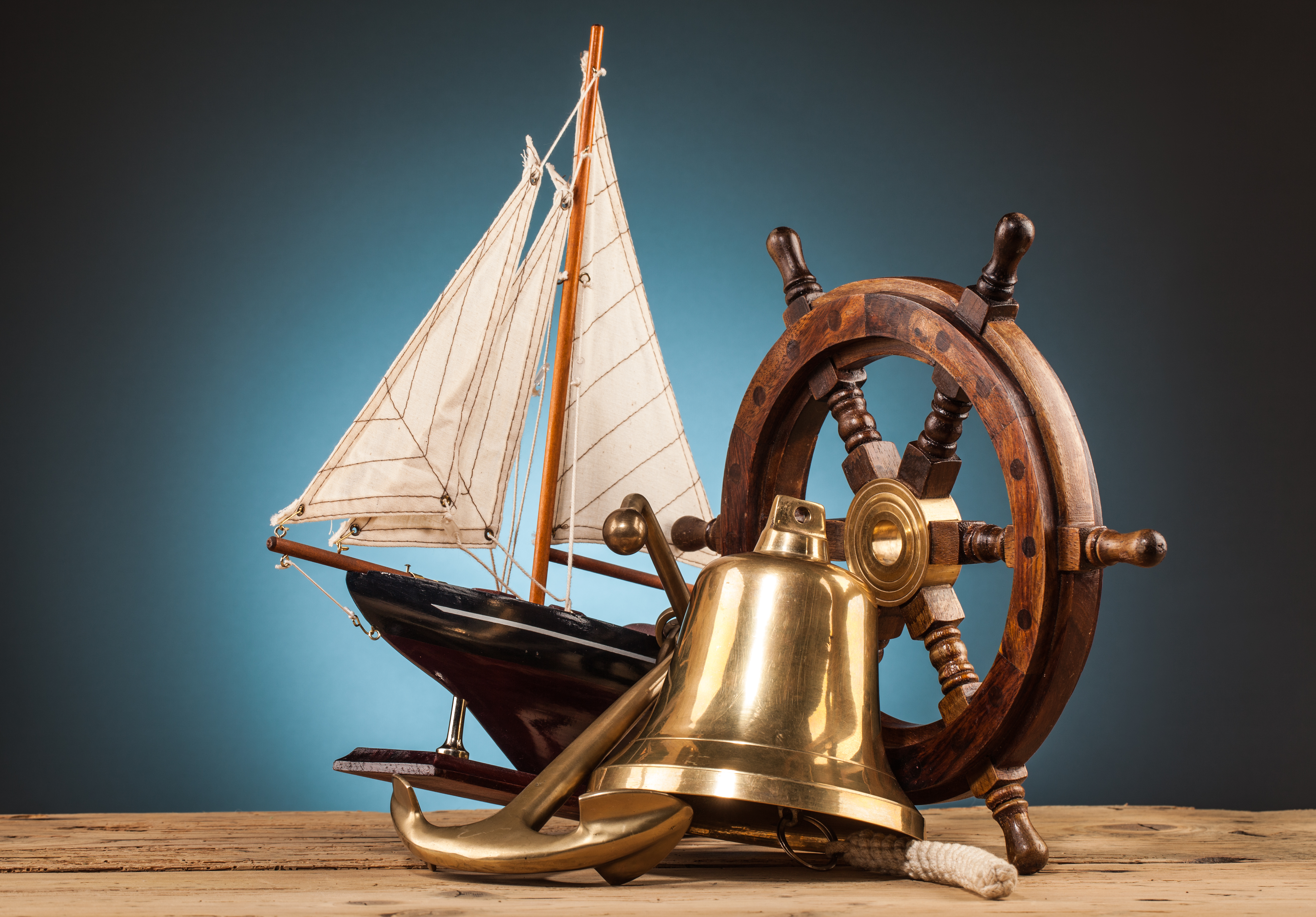 photography, still life, anchor, bell, boat