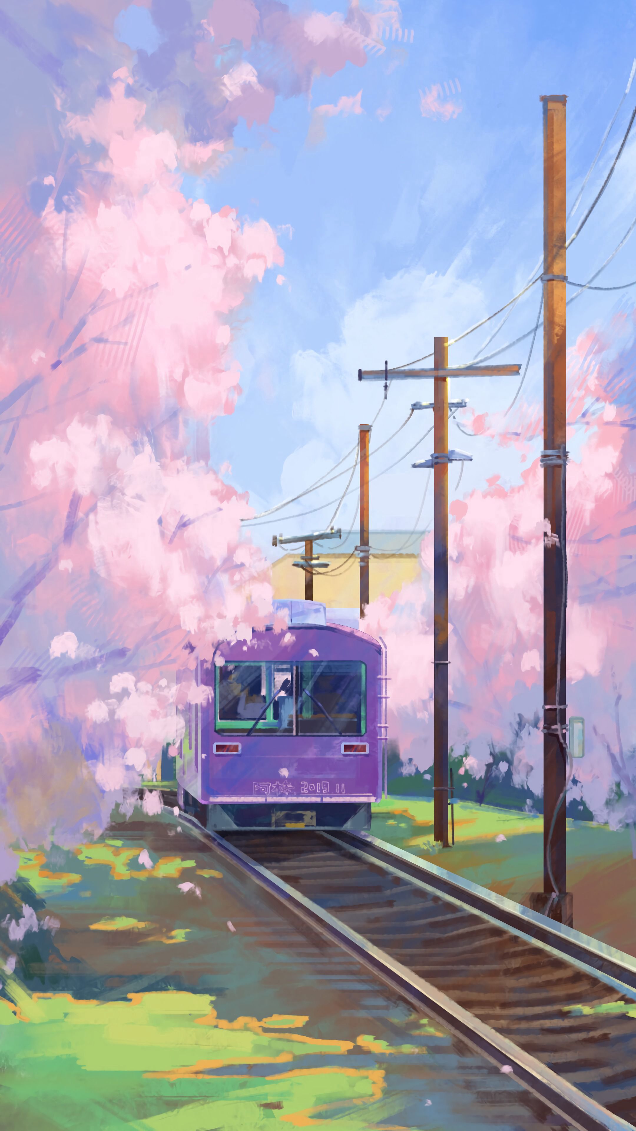 art, paint, rails, train phone background