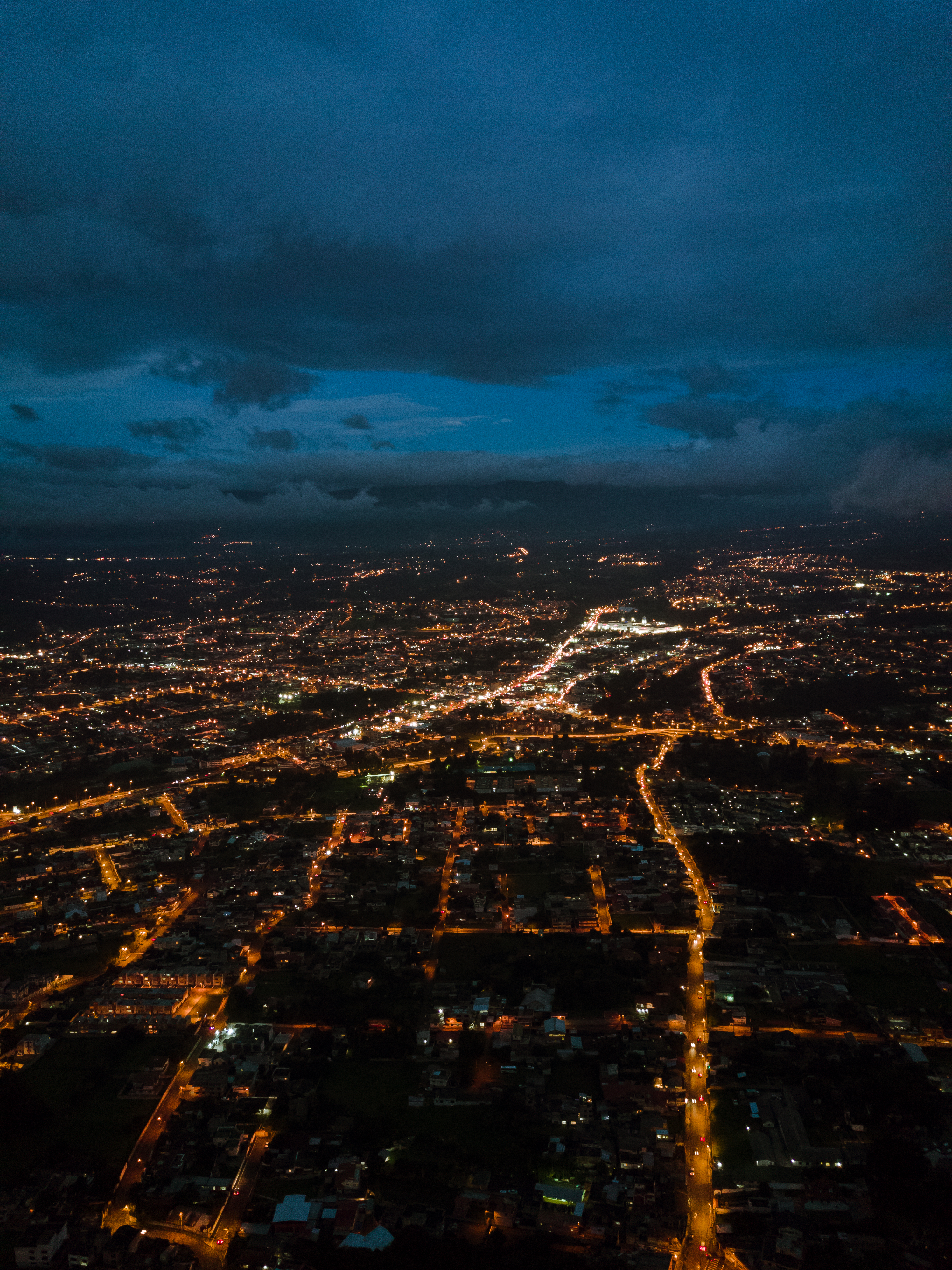 overview, cities, night, city, view from above, review, height, view HD wallpaper