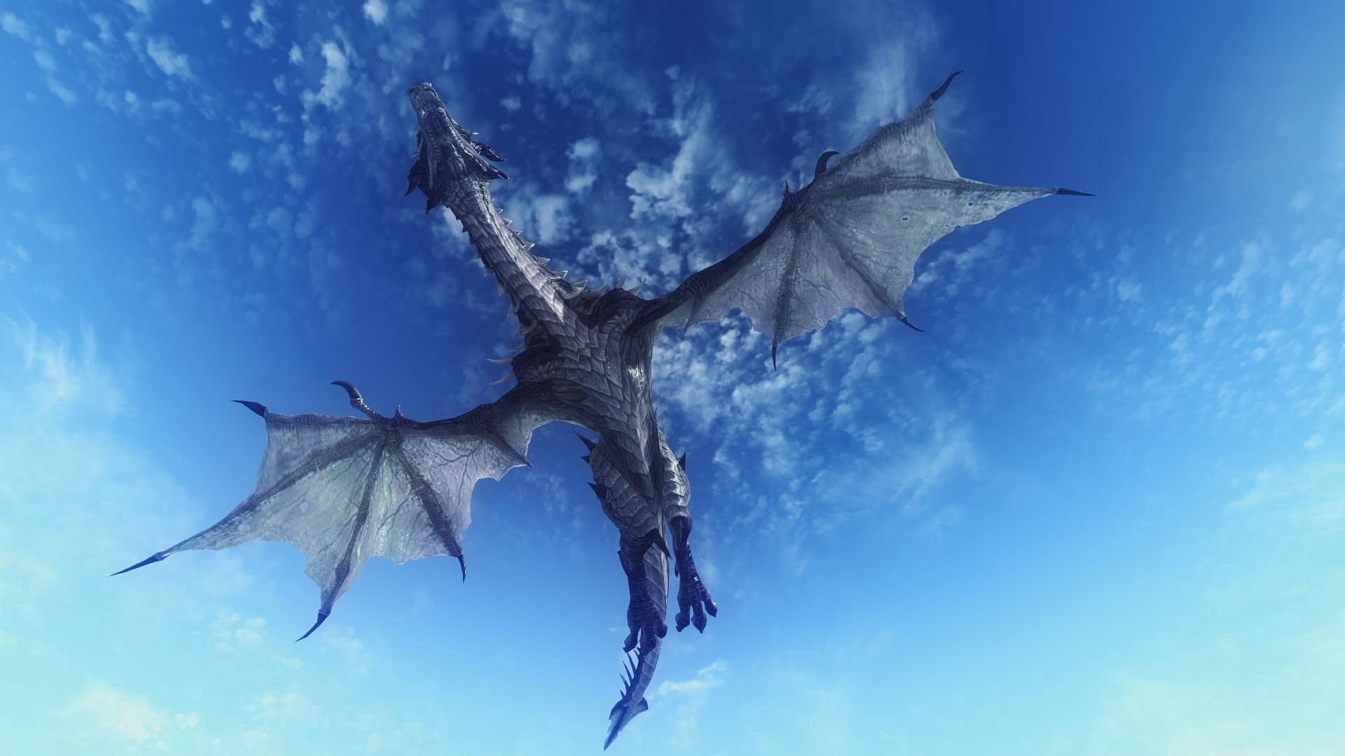 3d, sky, flight, dragon 4K