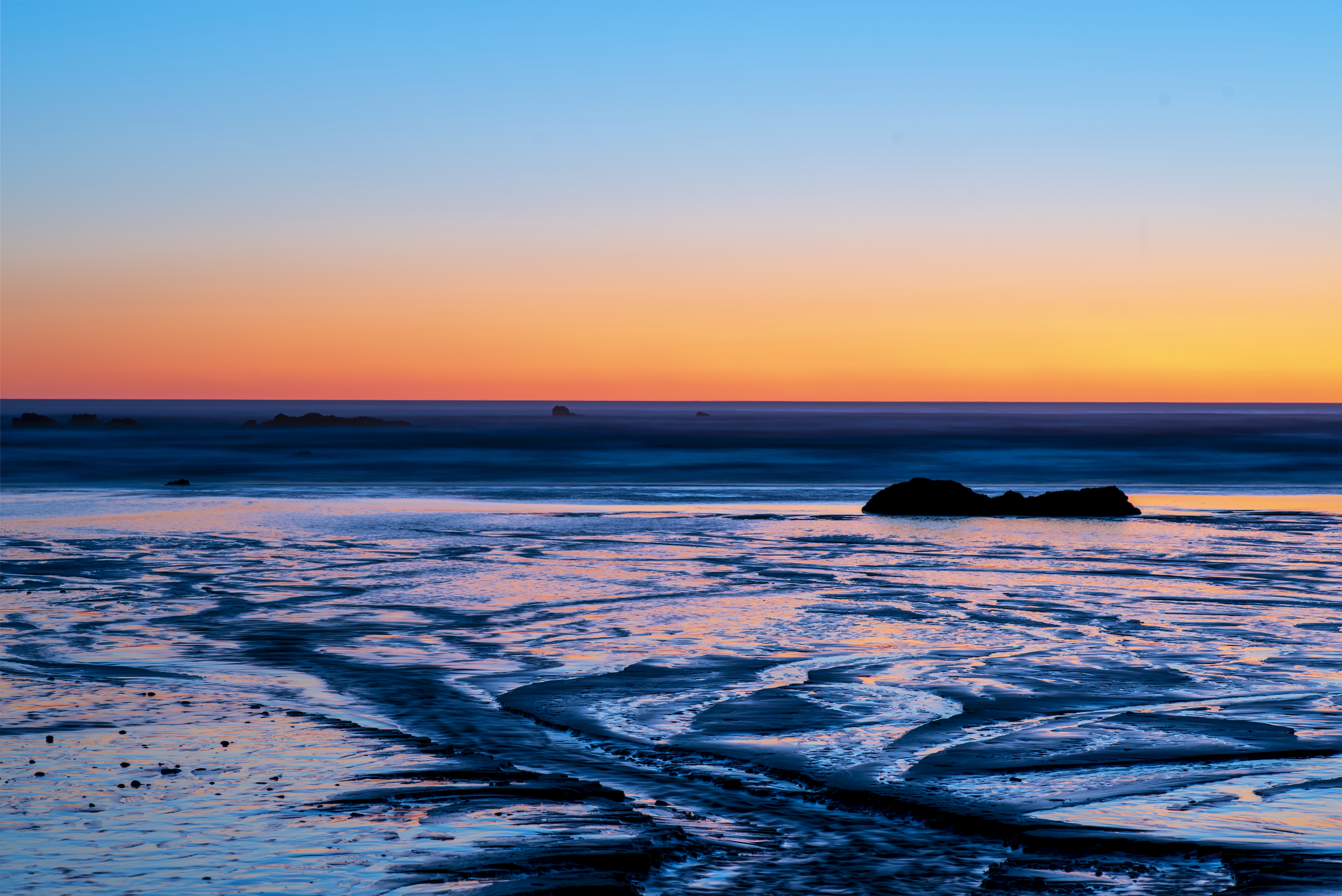 sea, sunset, nature, horizon, lump Smartphone Background