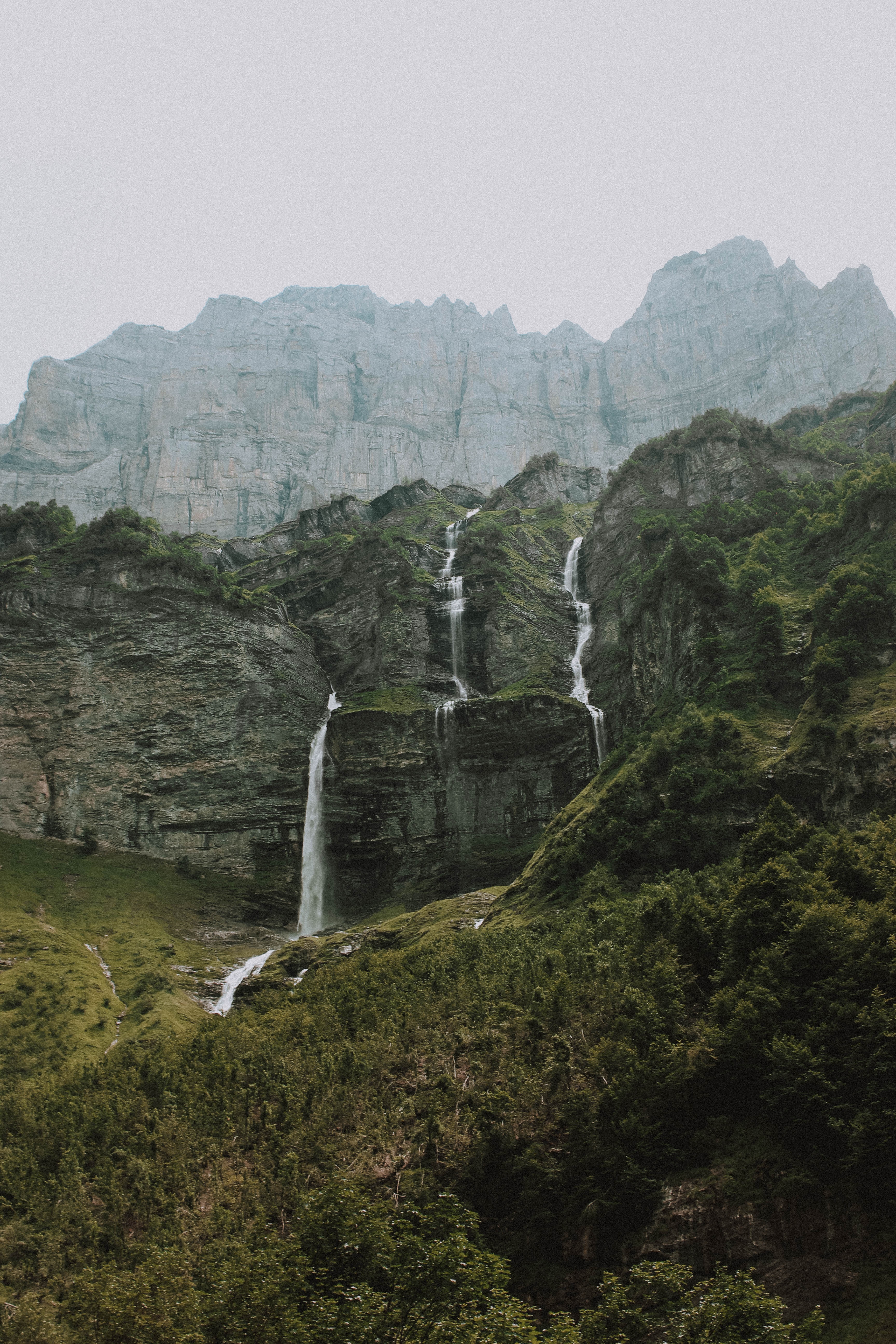rocks, landscape, nature, mountains, waterfall phone wallpaper