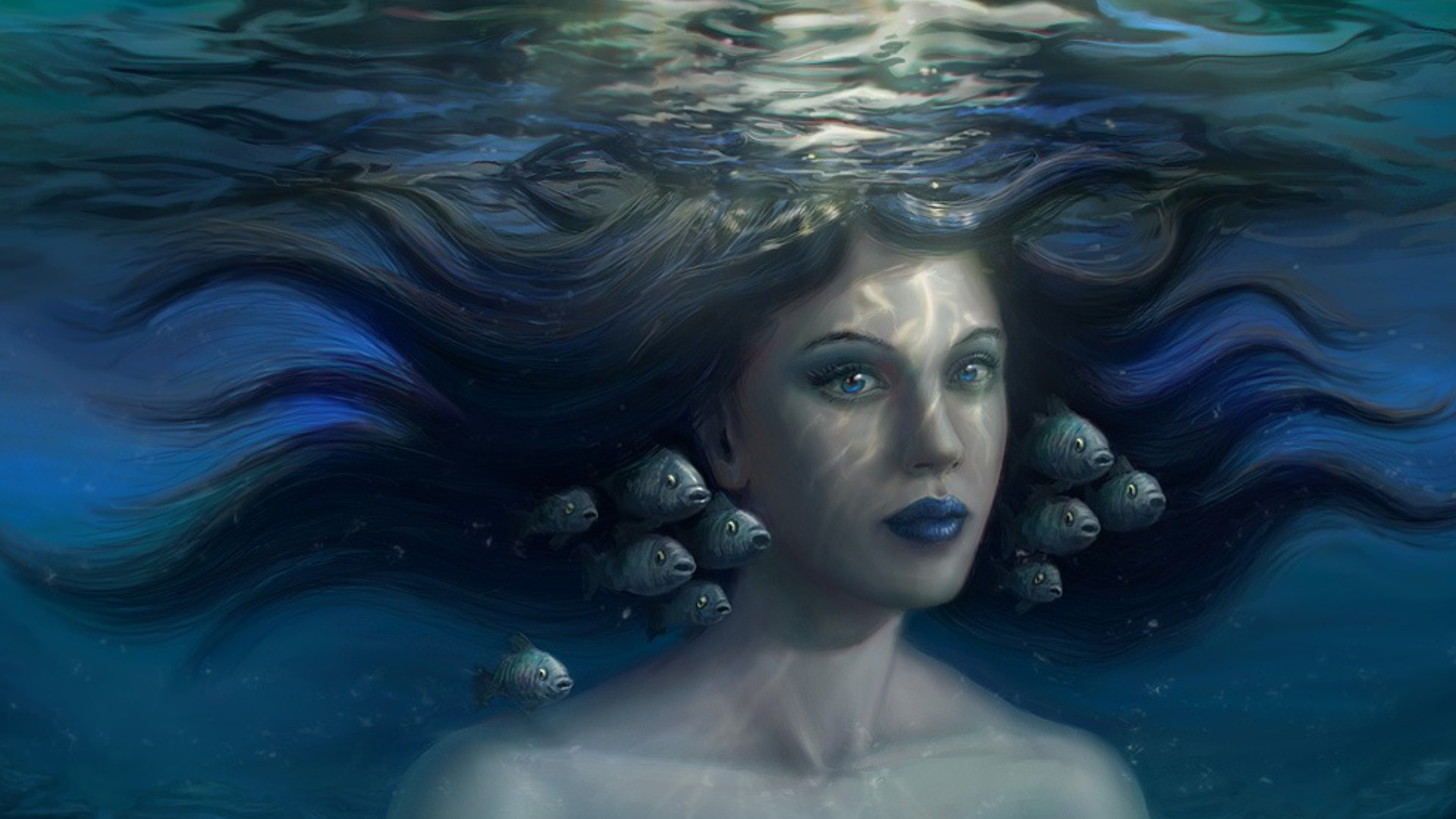 Женщина рыба влюблена. Кето богиня морской пучины. Ундина Дукетт. Морская богиня Калипсо. Ундина Куадри.