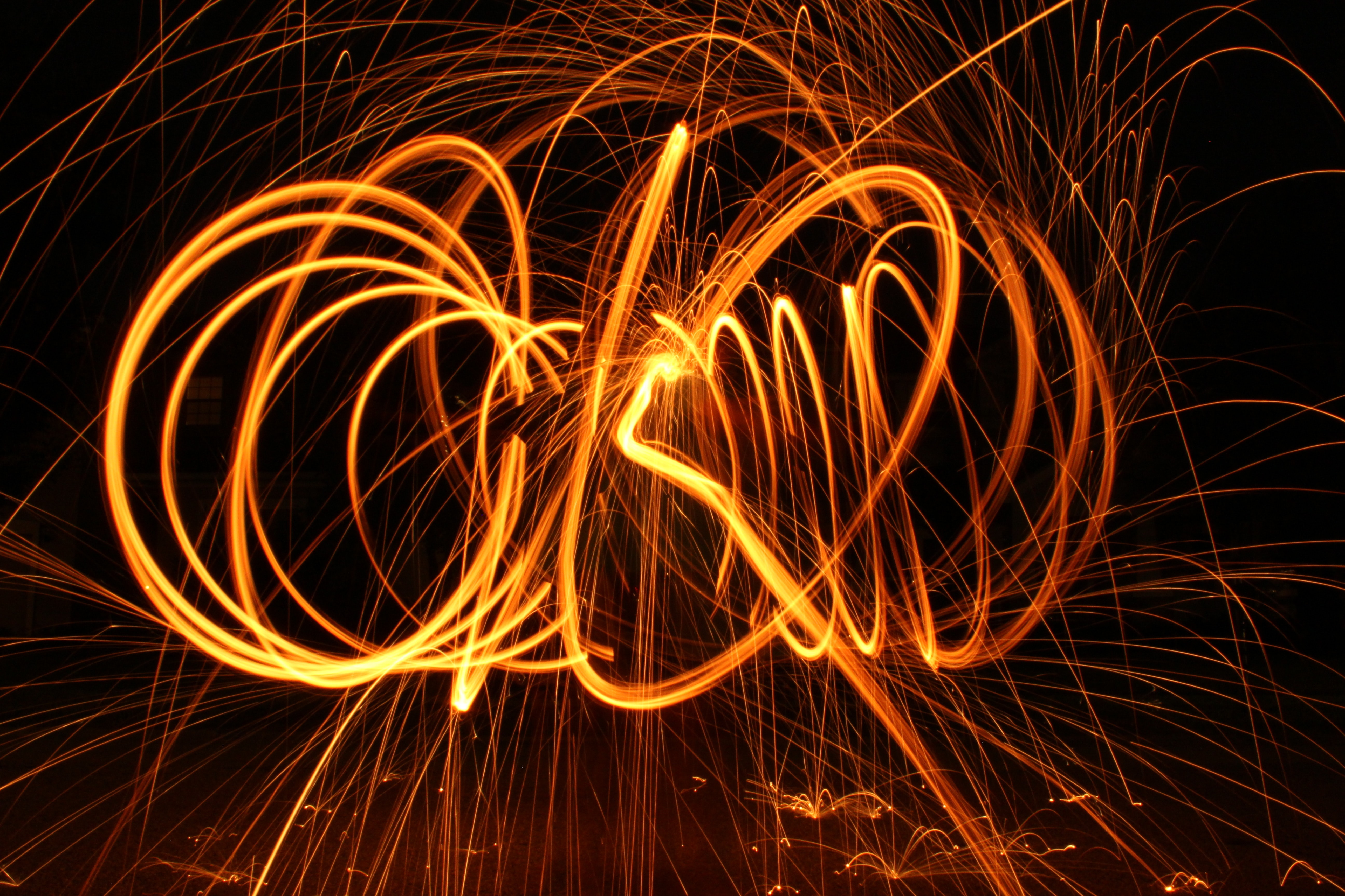 Download mobile wallpaper Freezelight, Sparks, Long Exposure, Light, Abstract, Shine for free.