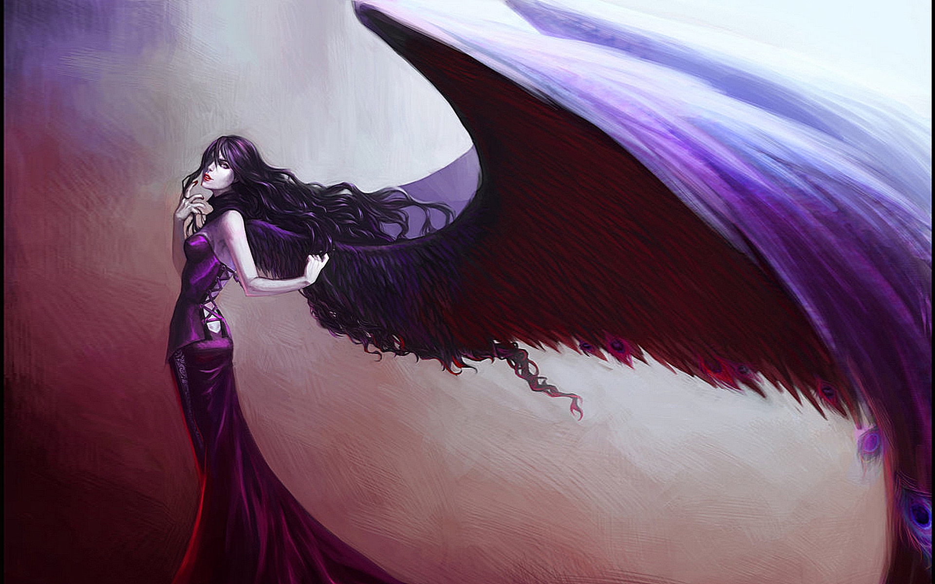 Ангел с фиолетовыми крыльями