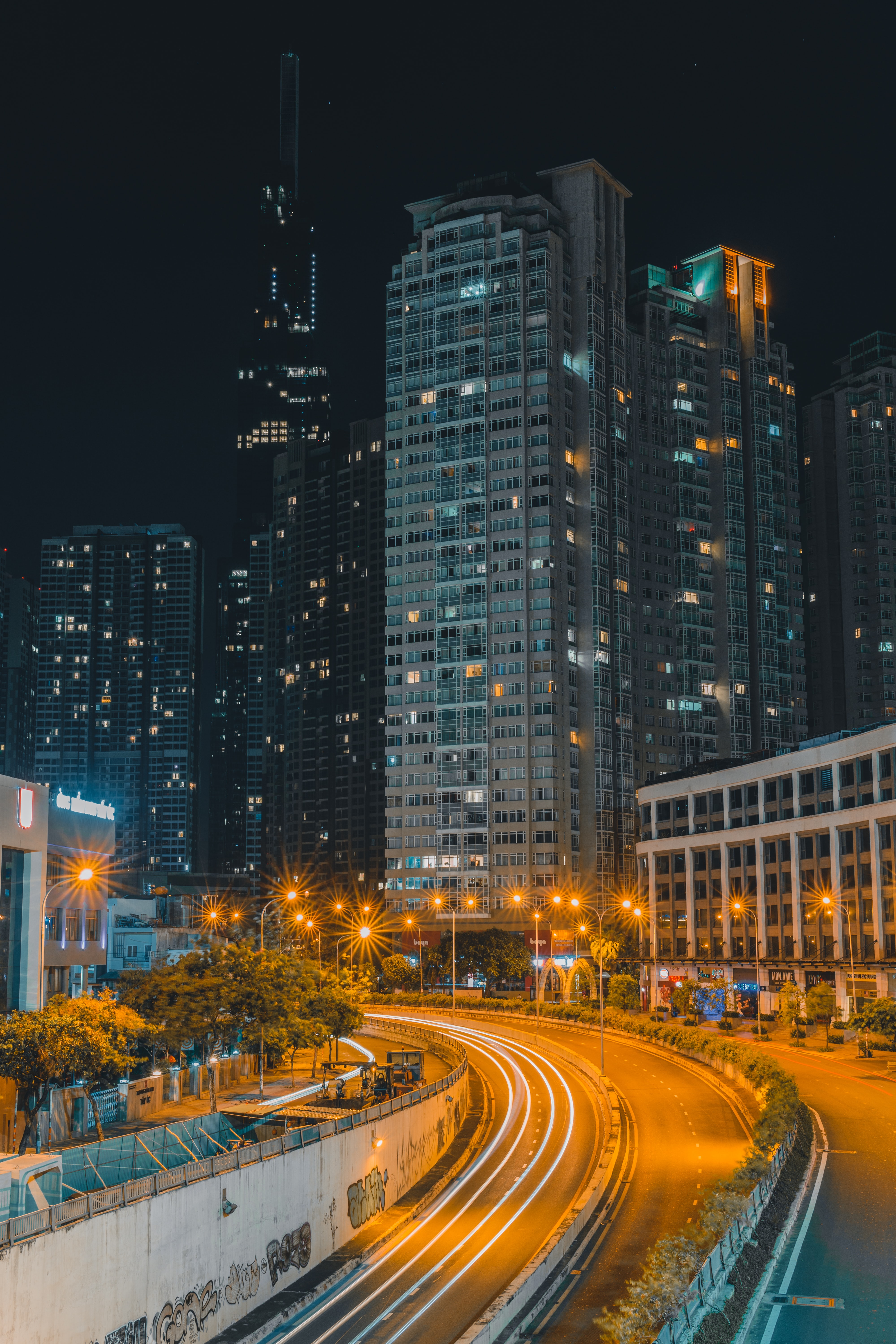 Cool Wallpapers long exposure, night city, cities, lights, road