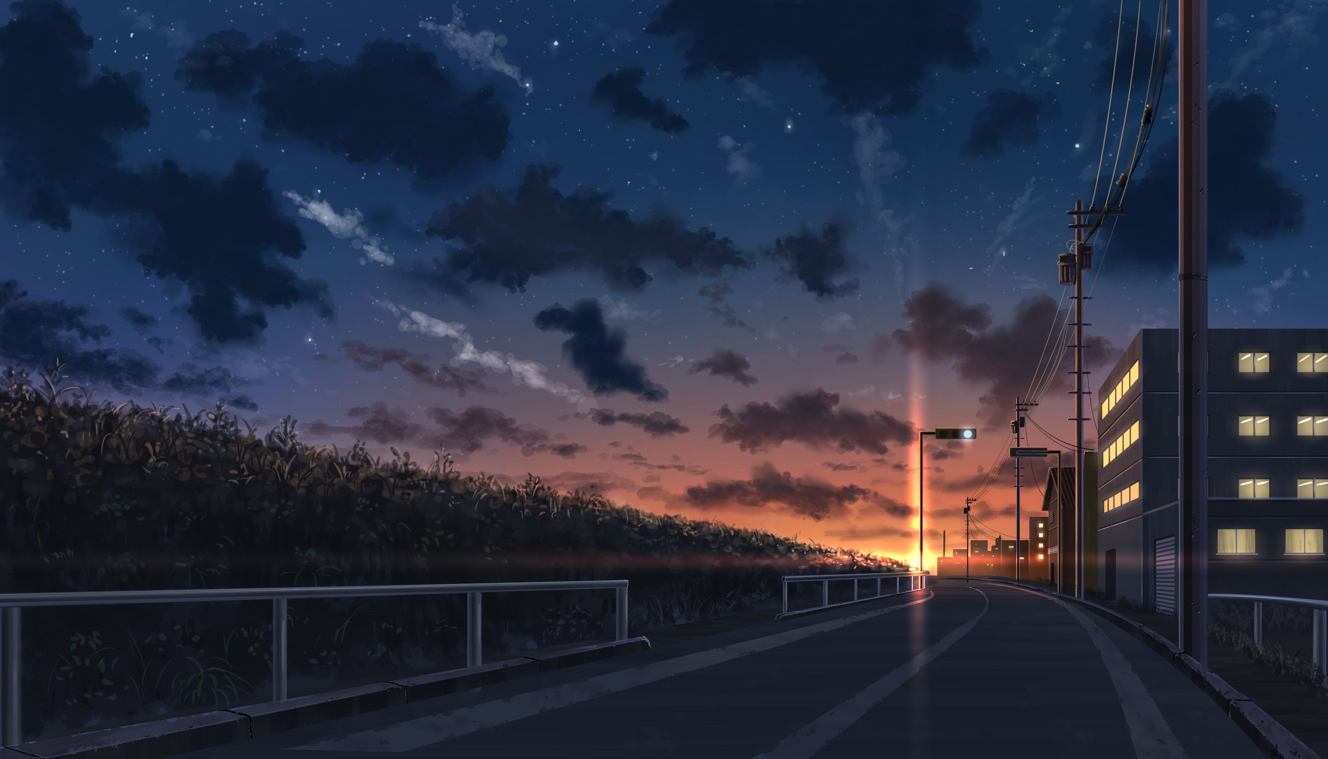 Aesthetic Anime Sunset Background Artwork #3