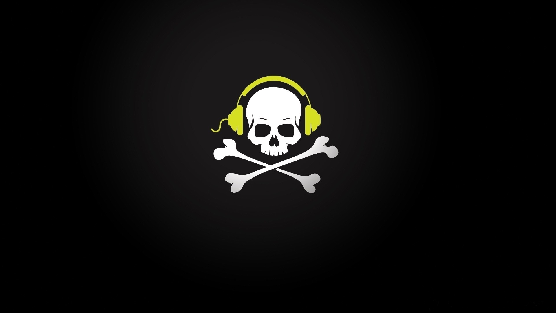 music, headphones, black, skeletons, background HD wallpaper