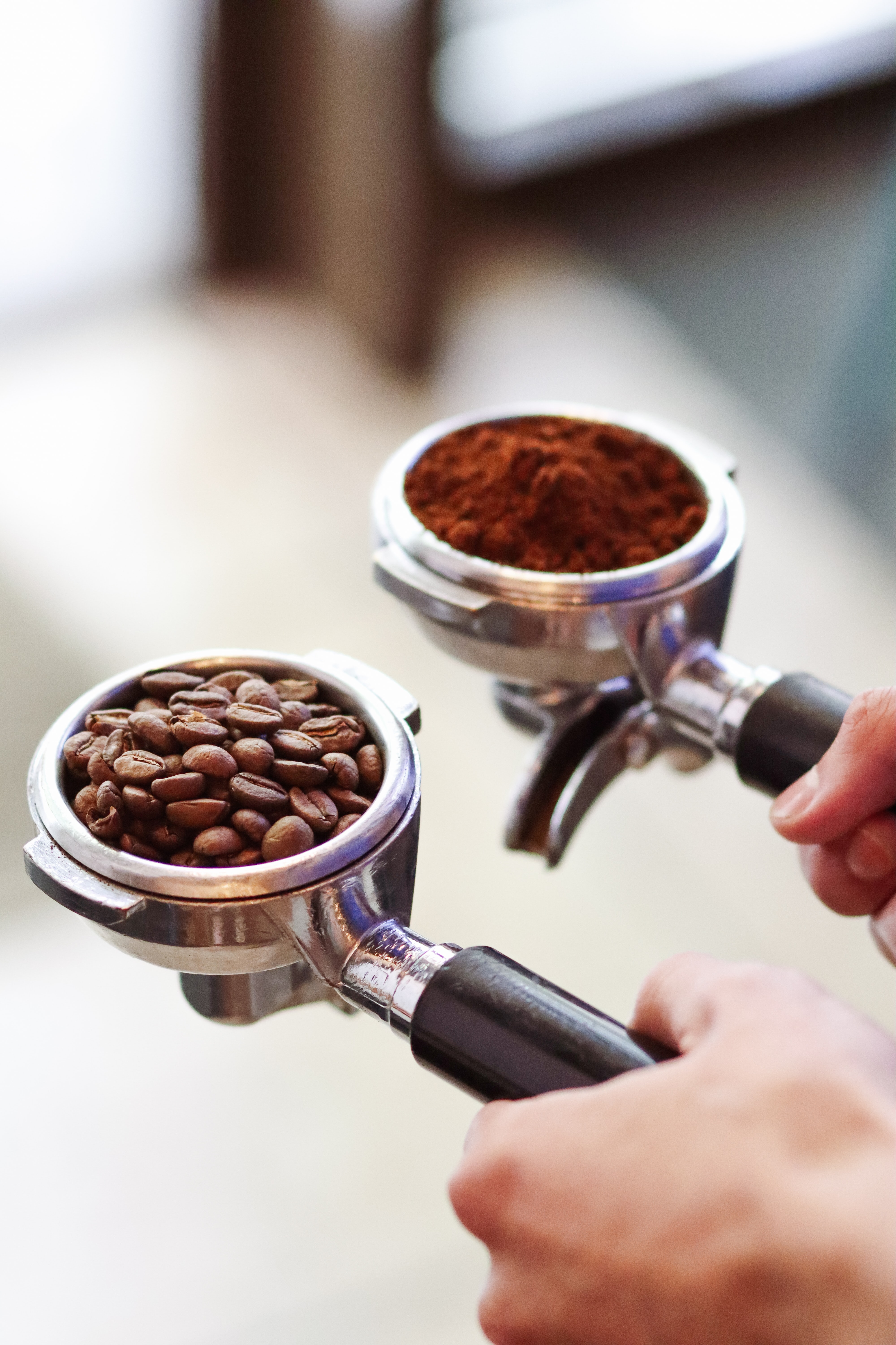 HD wallpaper coffee beans, food, hands, grains, grain, barista, ground coffee