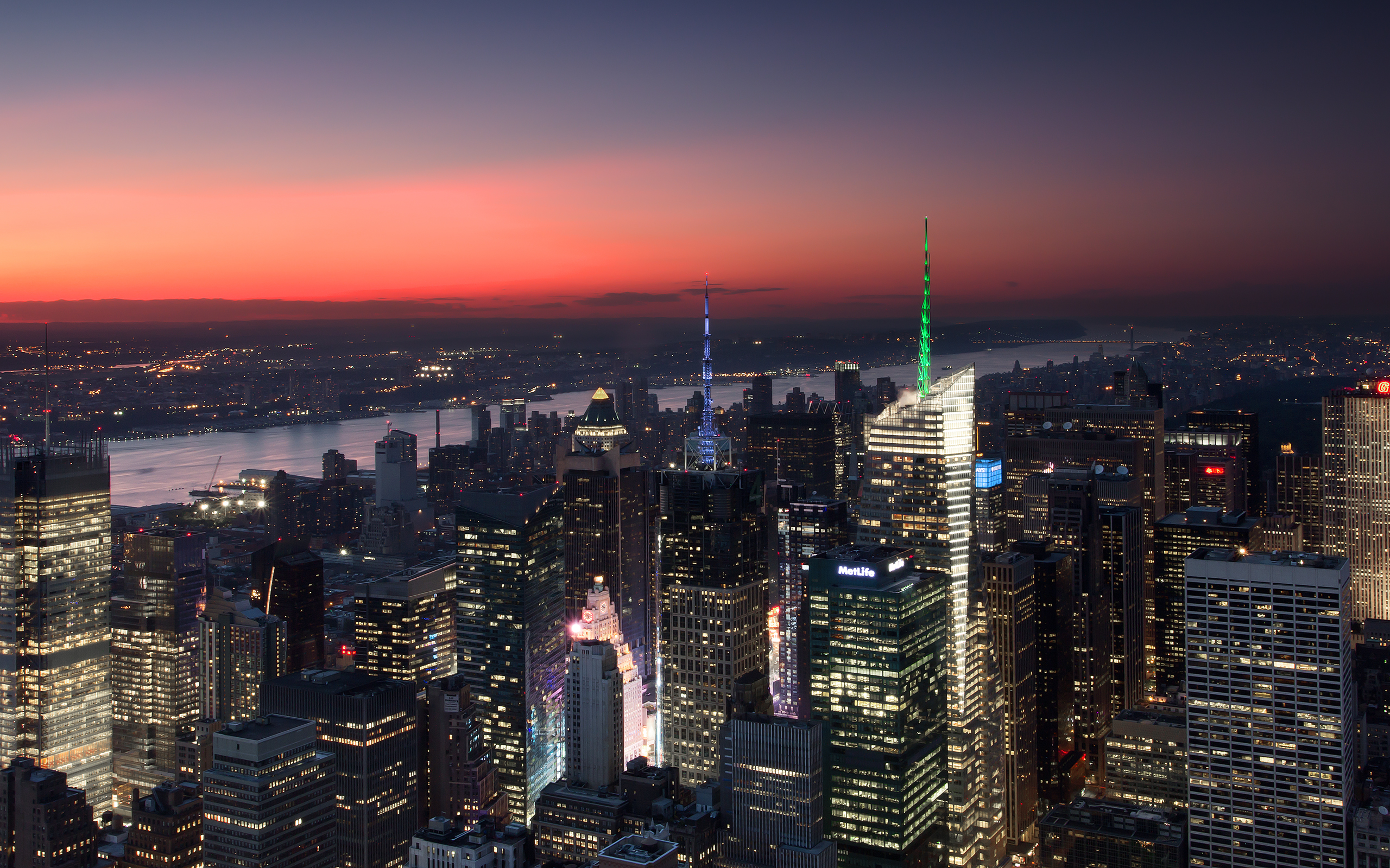 Нью-Йорк высотки на закате