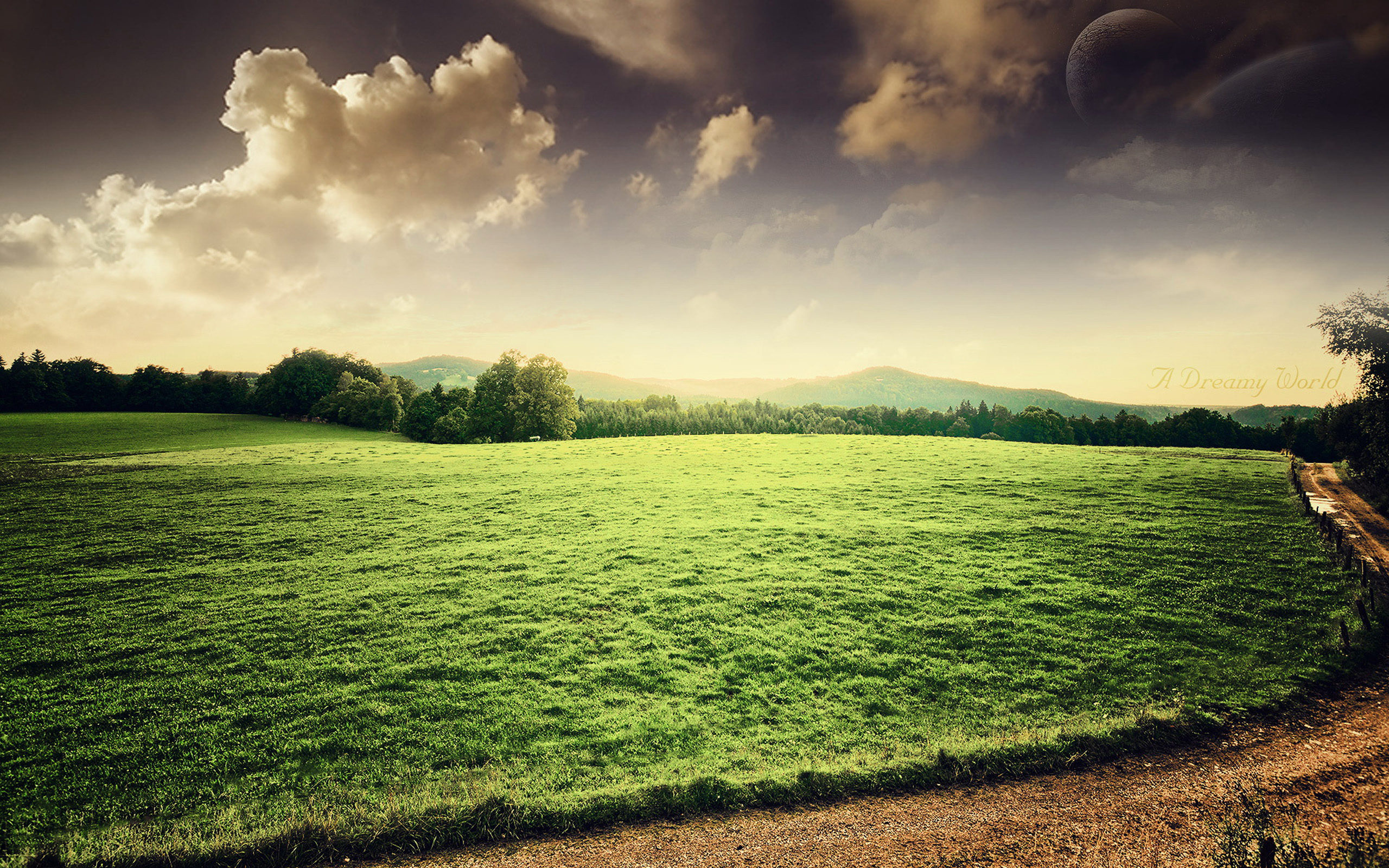 green, earth, a dreamy world, country, grass, road