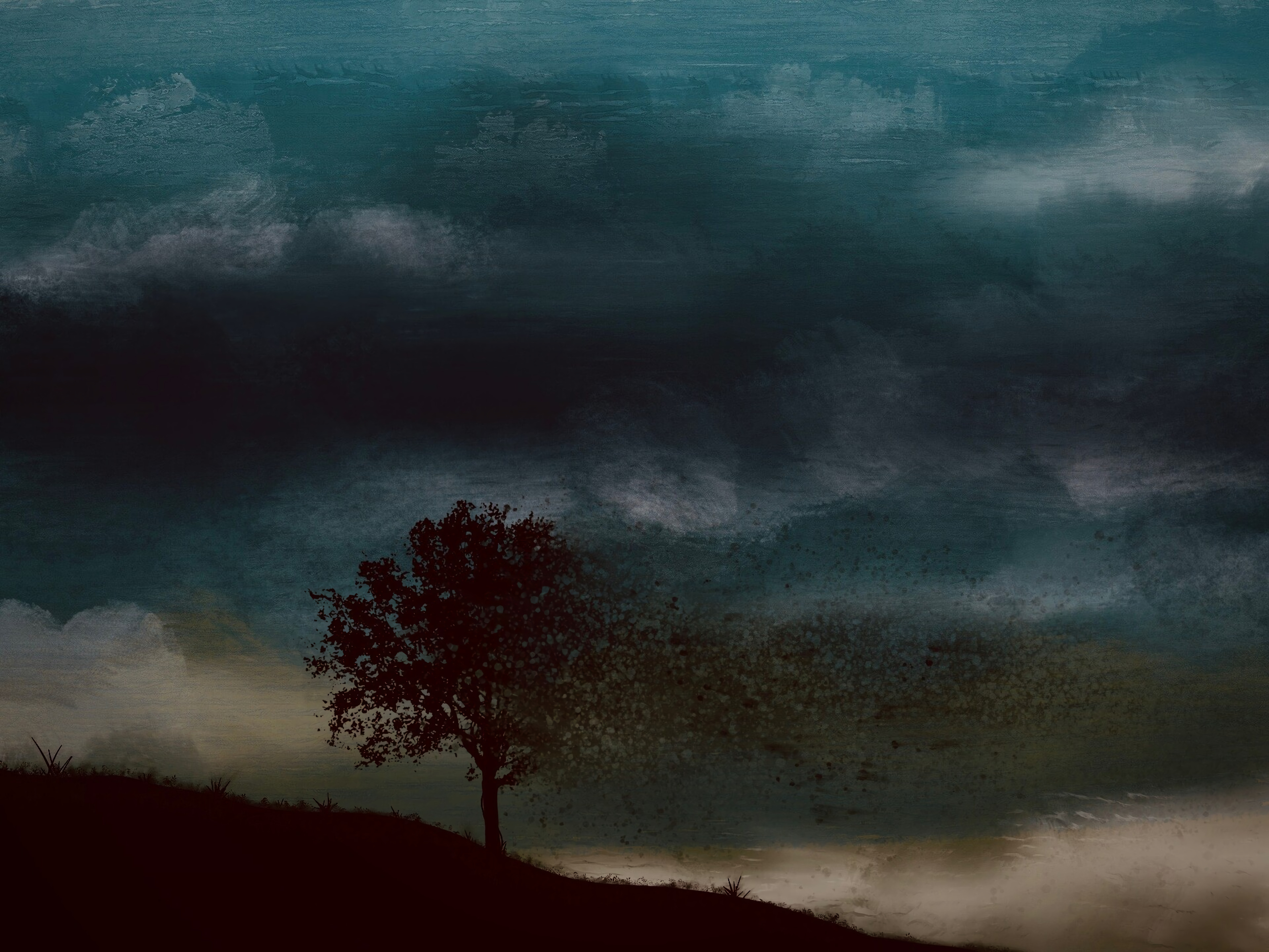 1920x1080 Background dark, art, darkness, wood, tree