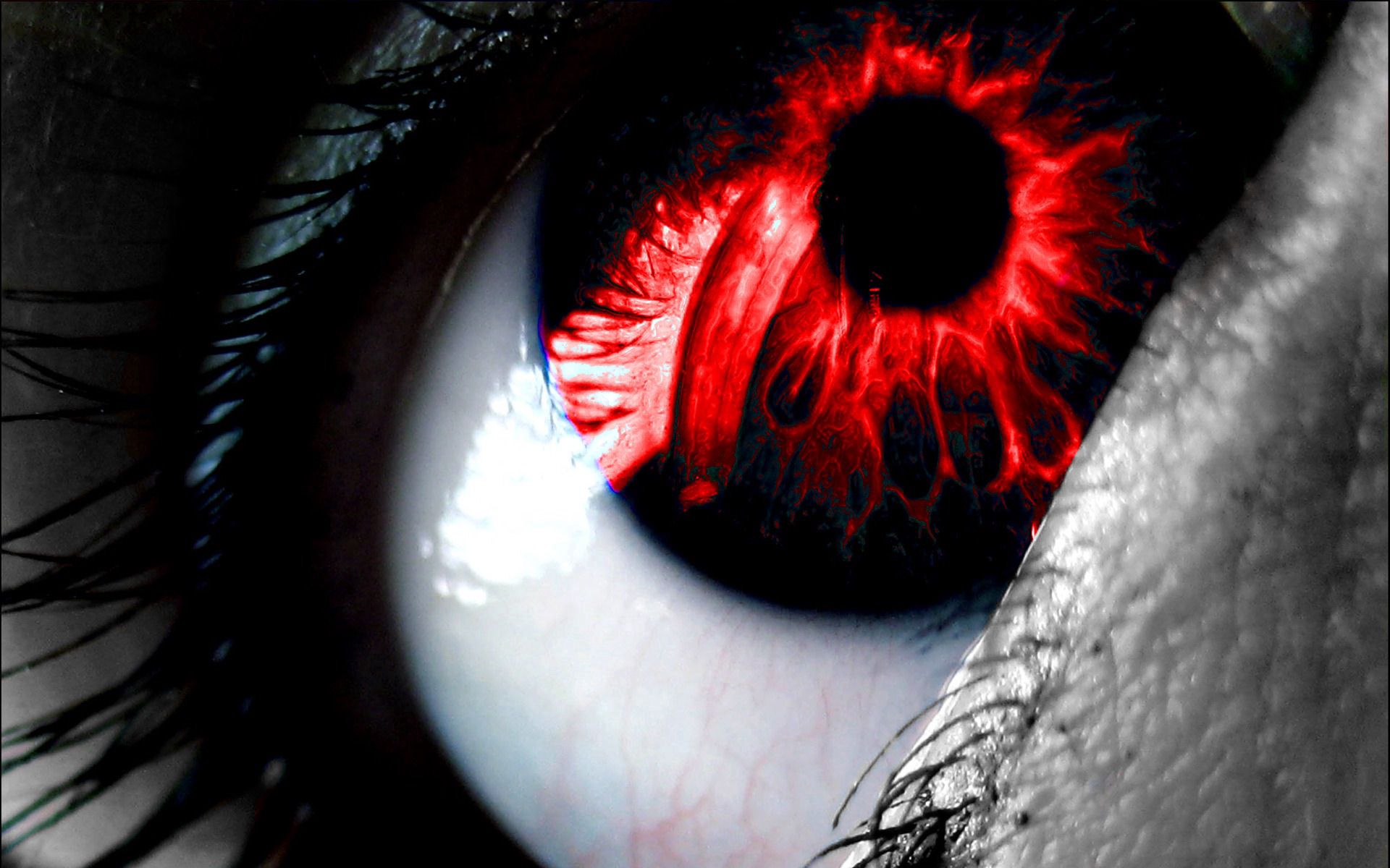 abstract, red, shine, light, eye, eyelash, eyelashes Phone Background