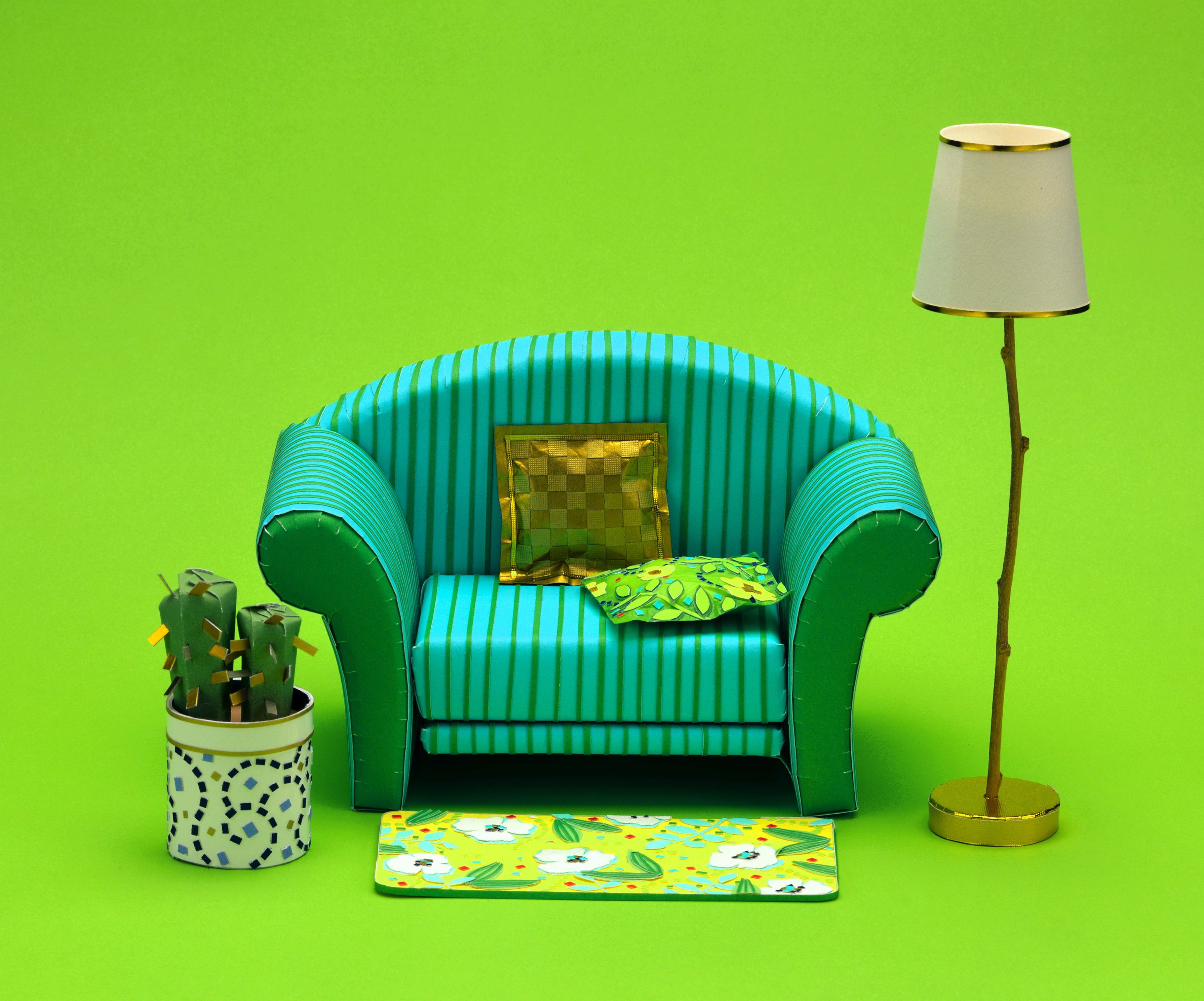 miscellaneous, miscellanea, lamp, cactus, sofa, paper, cushions, pillows, pot, light green background, salad background phone wallpaper