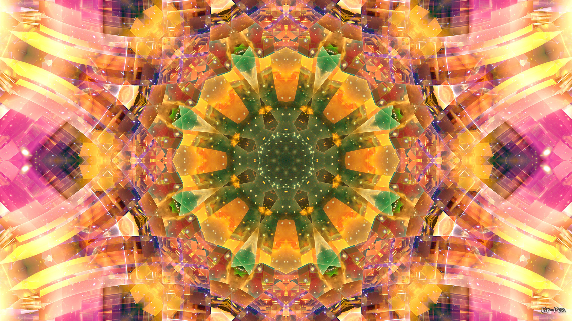 abstract, pattern, colorful, colors, mandala, manipulation, rainbow Free Stock Photo