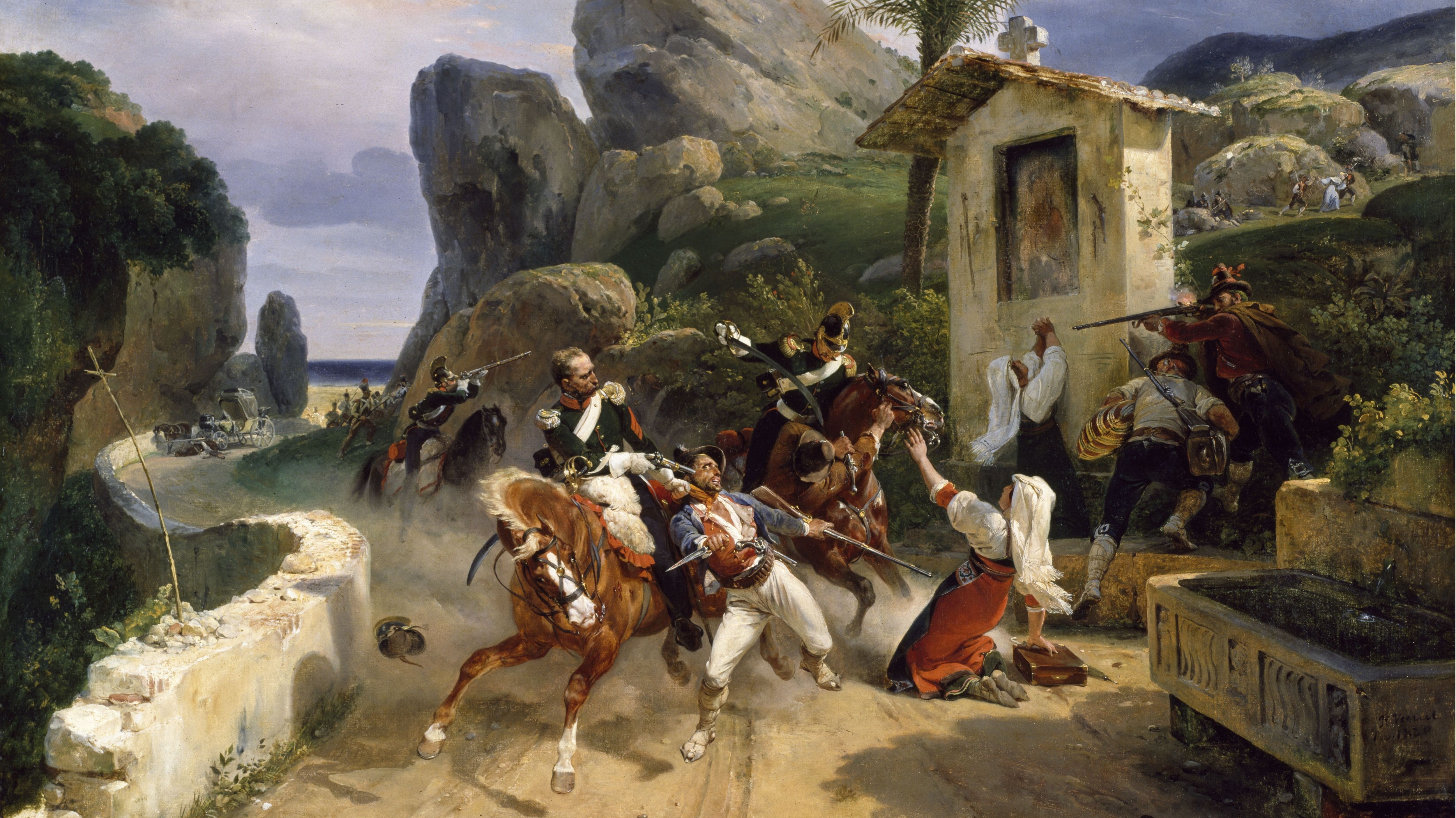 Нападение разбойников. Верне, Орас. 1789-1863. Орас Верне художник.