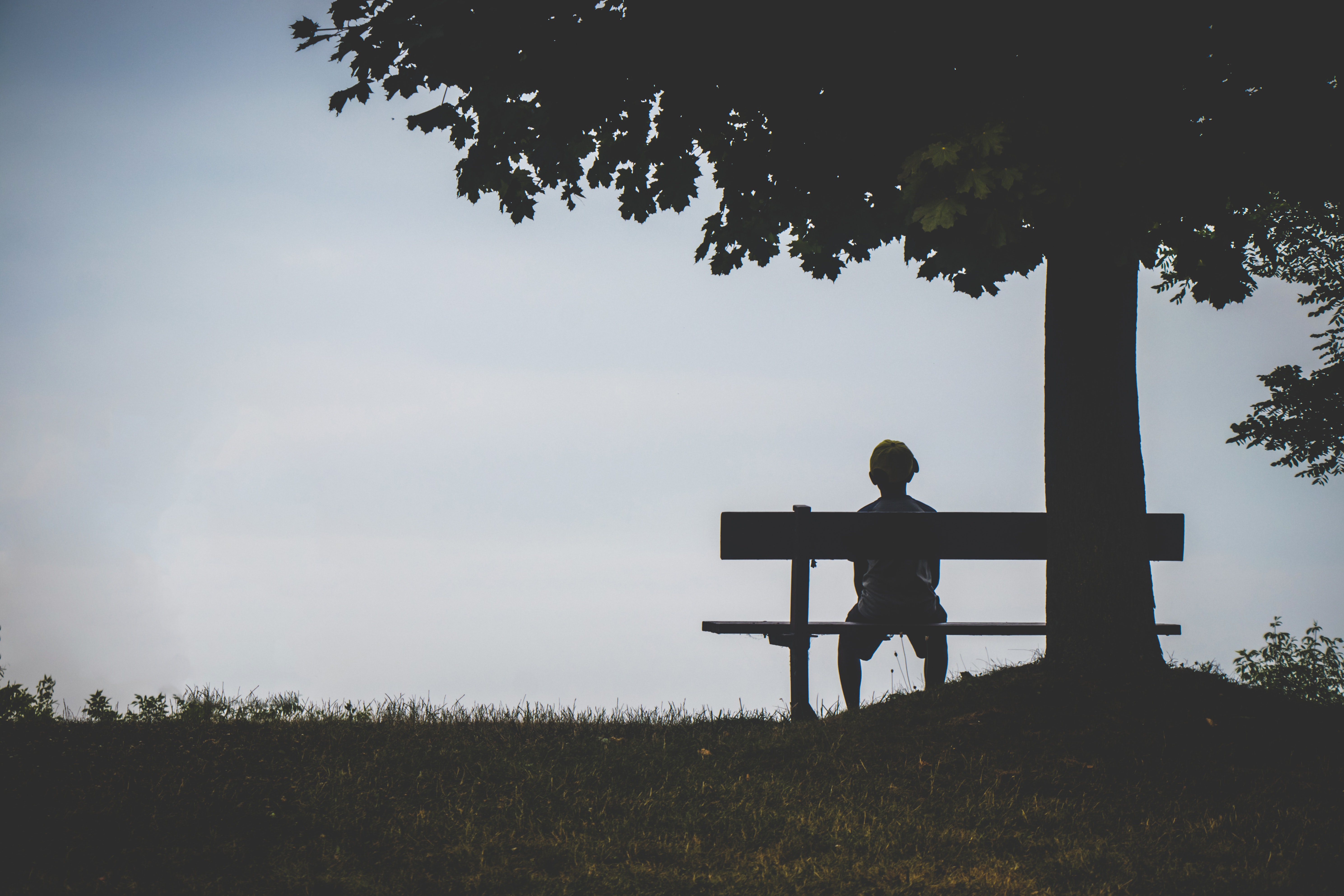 alone, privacy, loneliness, silhouette, seclusion, miscellanea, miscellaneous, bench, lonely, child 1080p
