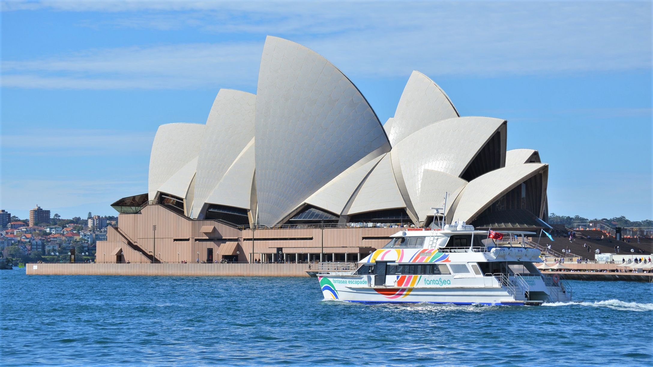 ferry, australia, man made, sydney opera house, boat, building, circular quay, sydney harbour, sydney