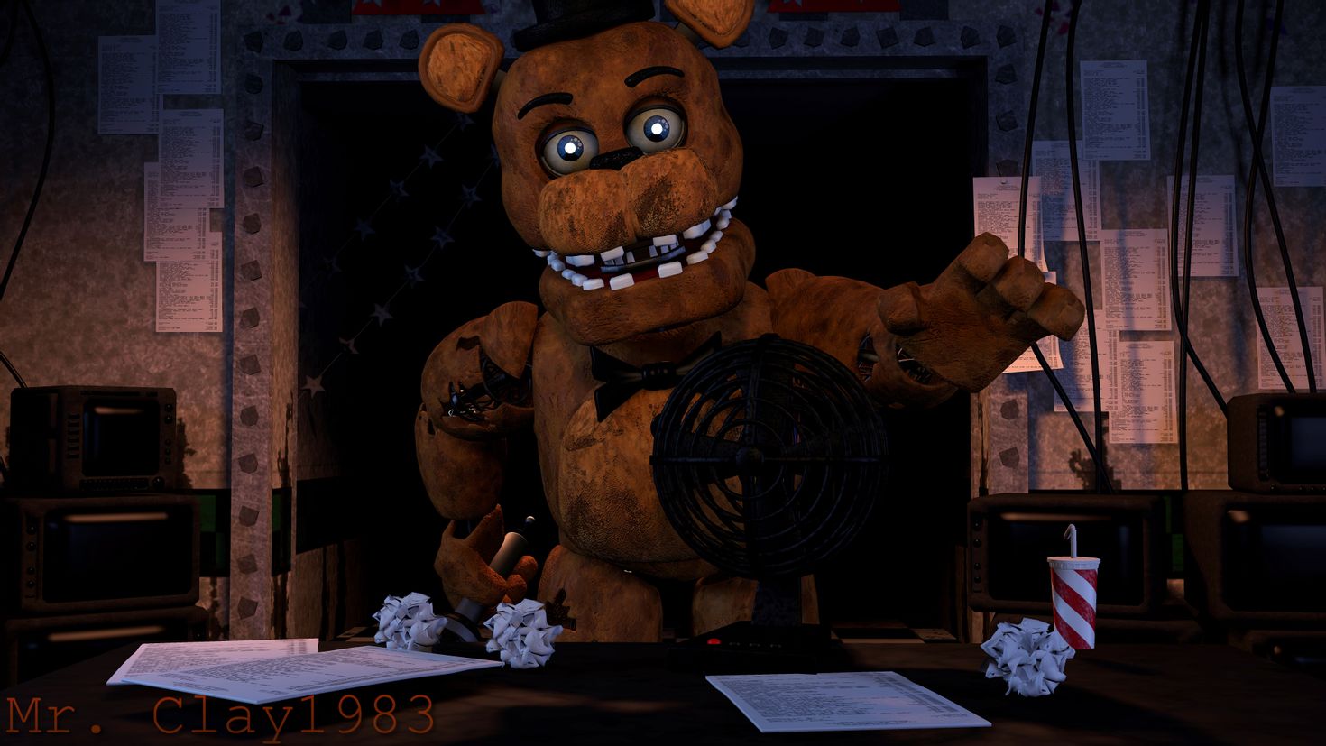 2 ночь с фредди видео. Фредди. FNAF 2 Withered Freddy in Office. 5 Ночей с Фредди 2 офис. Стендов с Фредди.