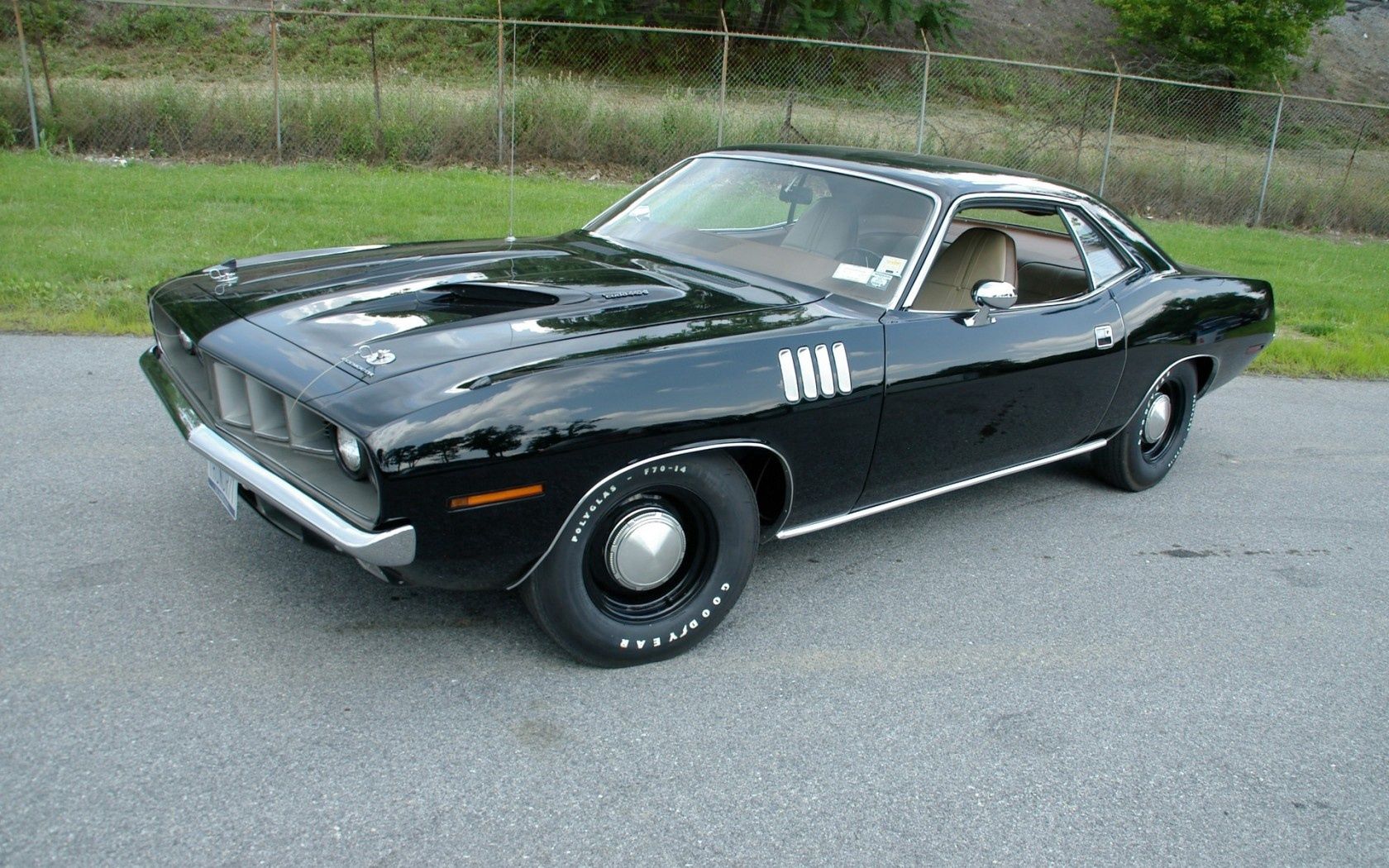 1971, cars, black, plymouth, cuda QHD