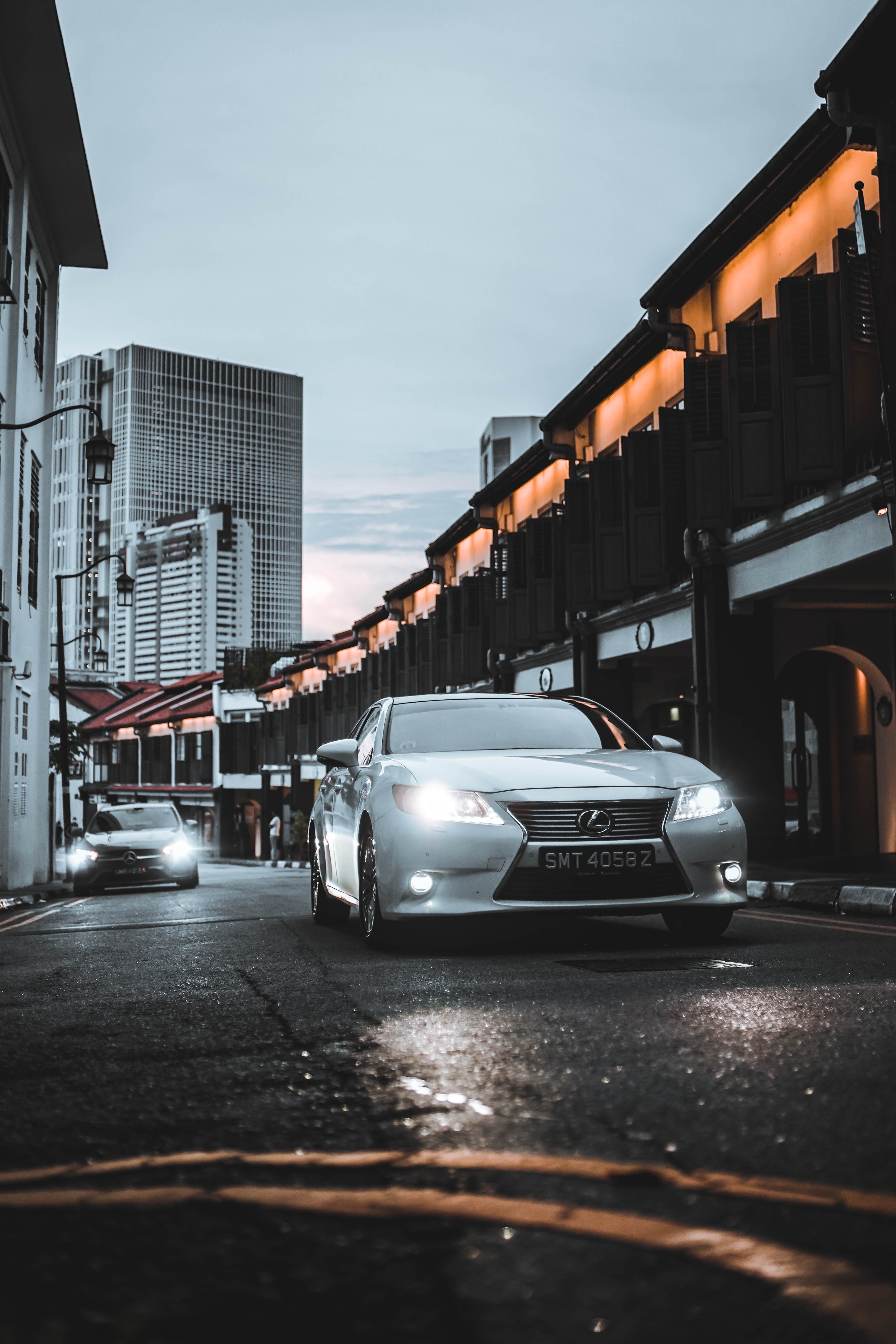 cars, lexus, white, city, car, street cell phone wallpapers