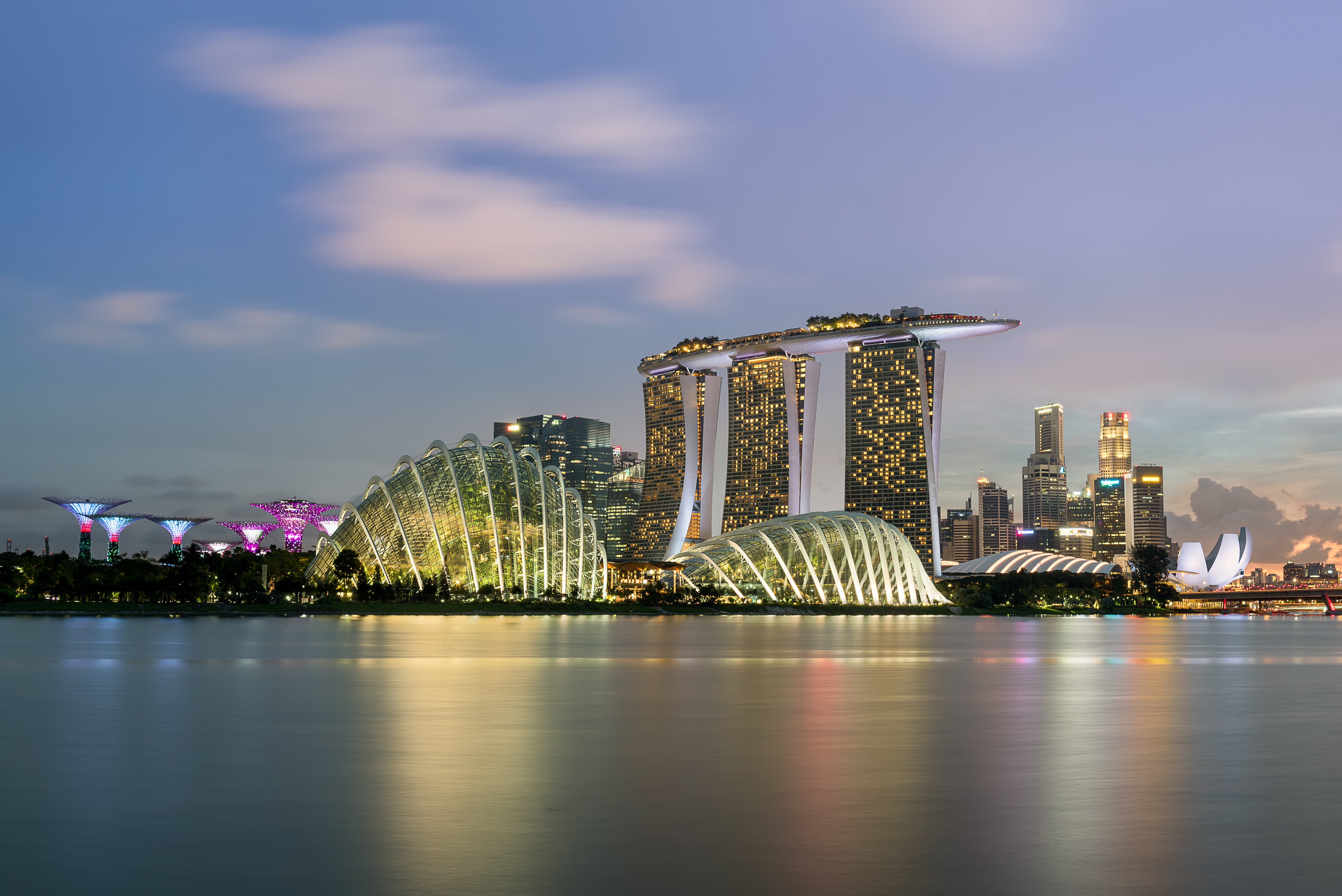 singapore, cities, skyscrapers, panorama