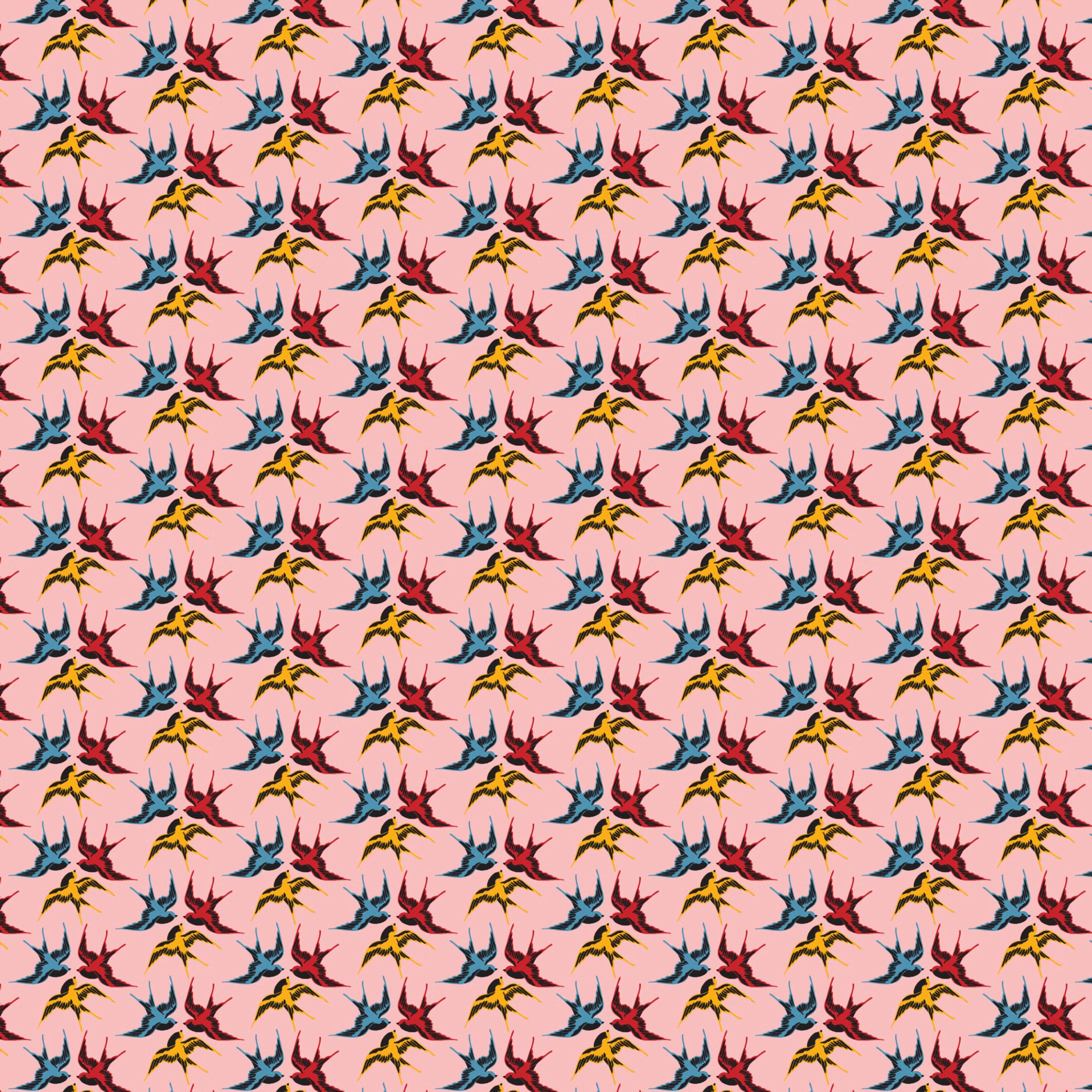 Download mobile wallpaper Swallows, Flight, Pattern, Multicolored, Textures, Texture, Birds for free.