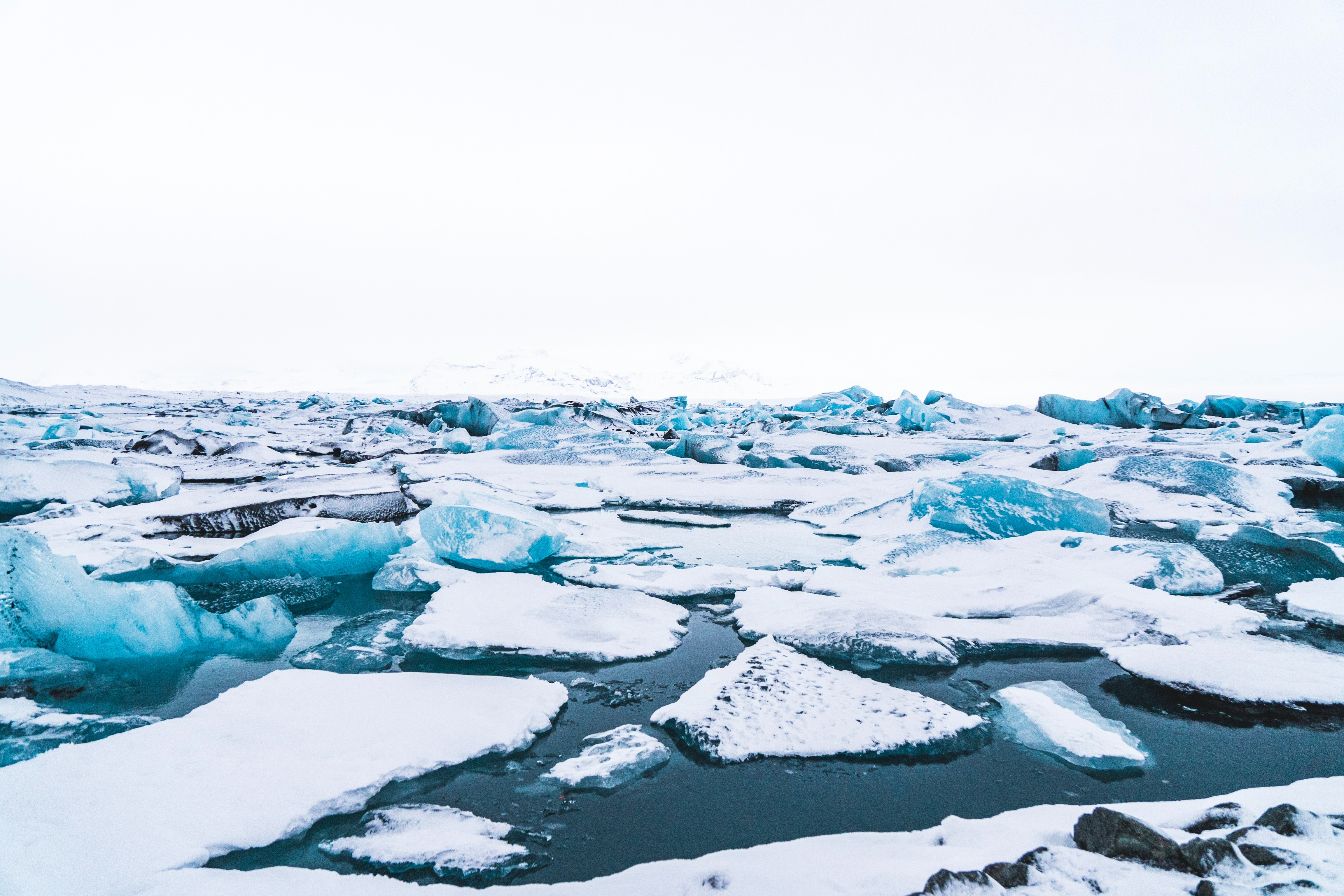 iceland, nature, ice, snow, white, ice floes