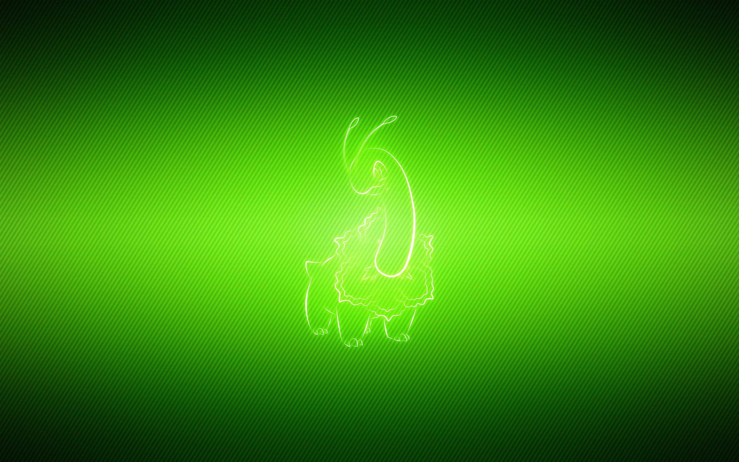 pokemon, vector, pokémon, green background, meganium High Definition image