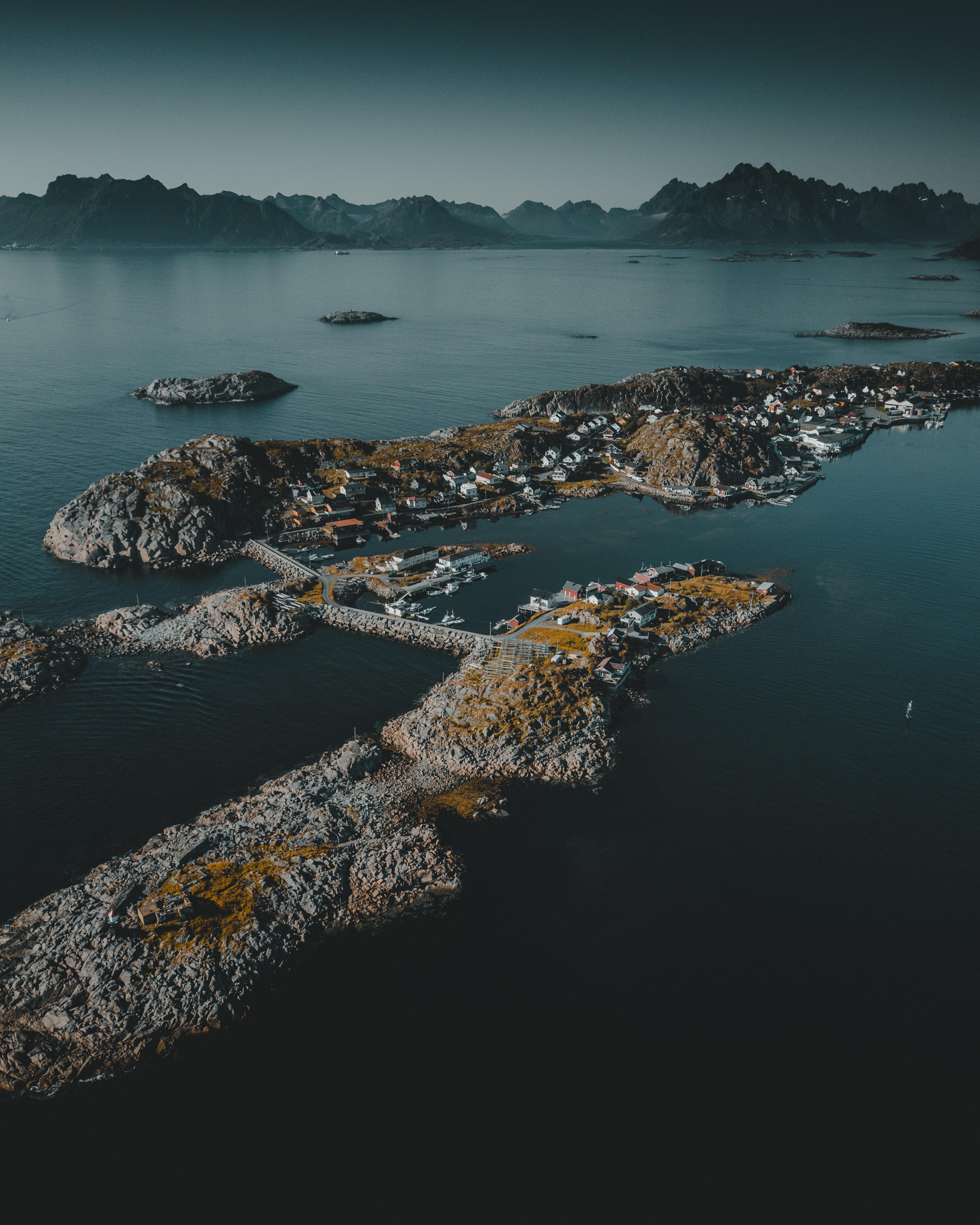nature, water, building, rocks, island, settlement desktop HD wallpaper