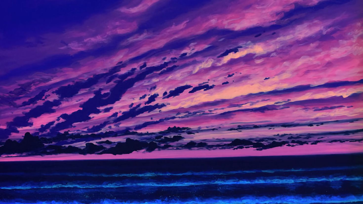 Фиолетовый закат аниме