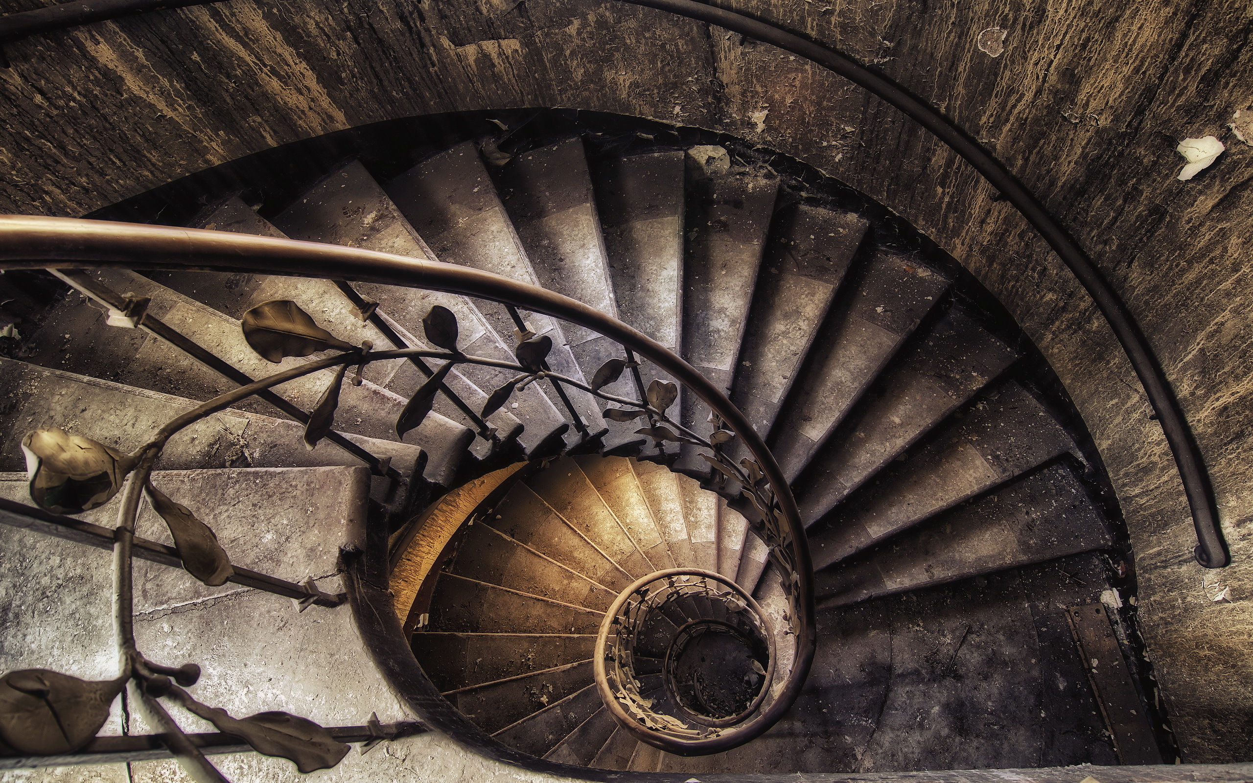 man made, stairs, spiral staircase