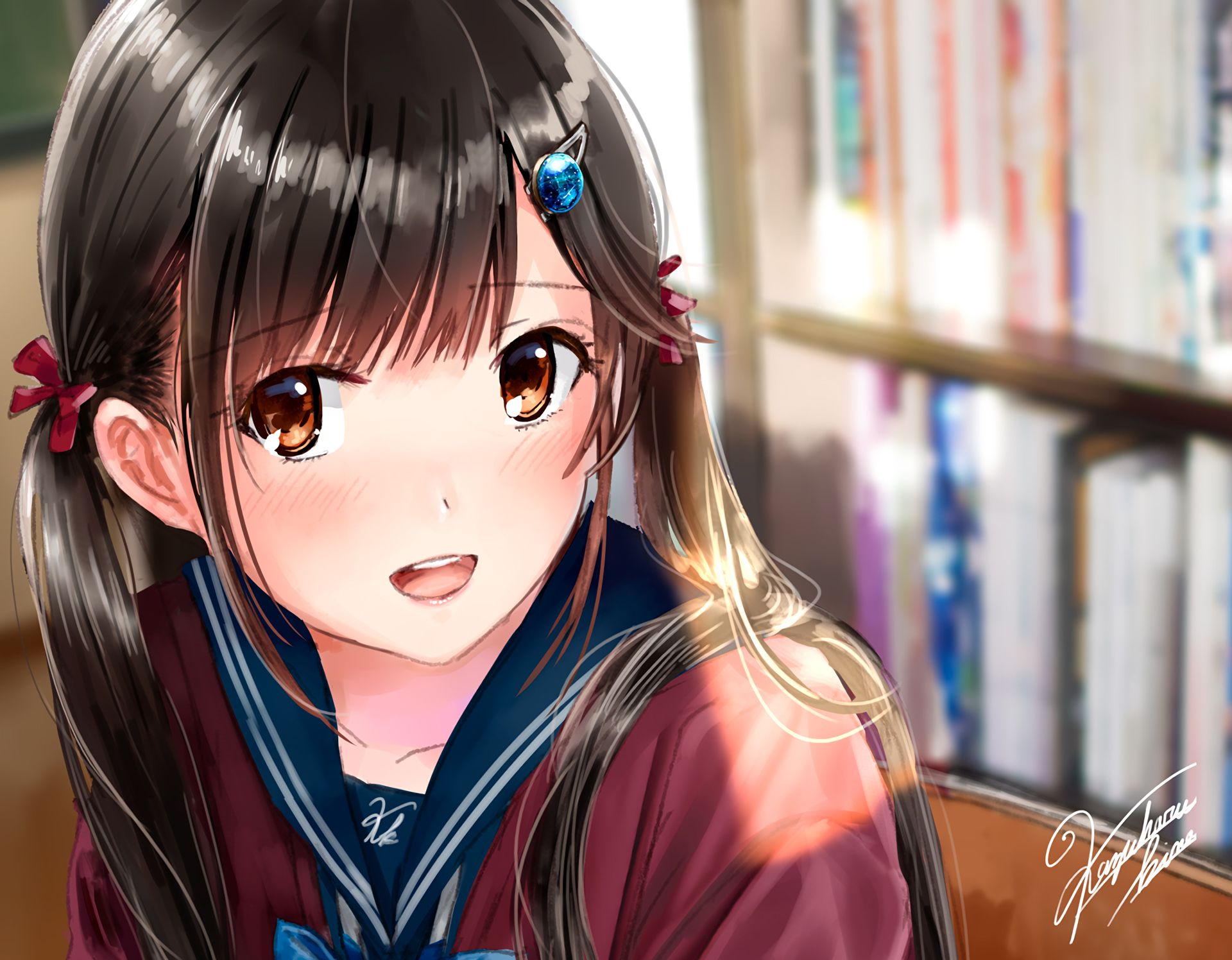 schoolgirl, anime, original, school uniform High Definition image