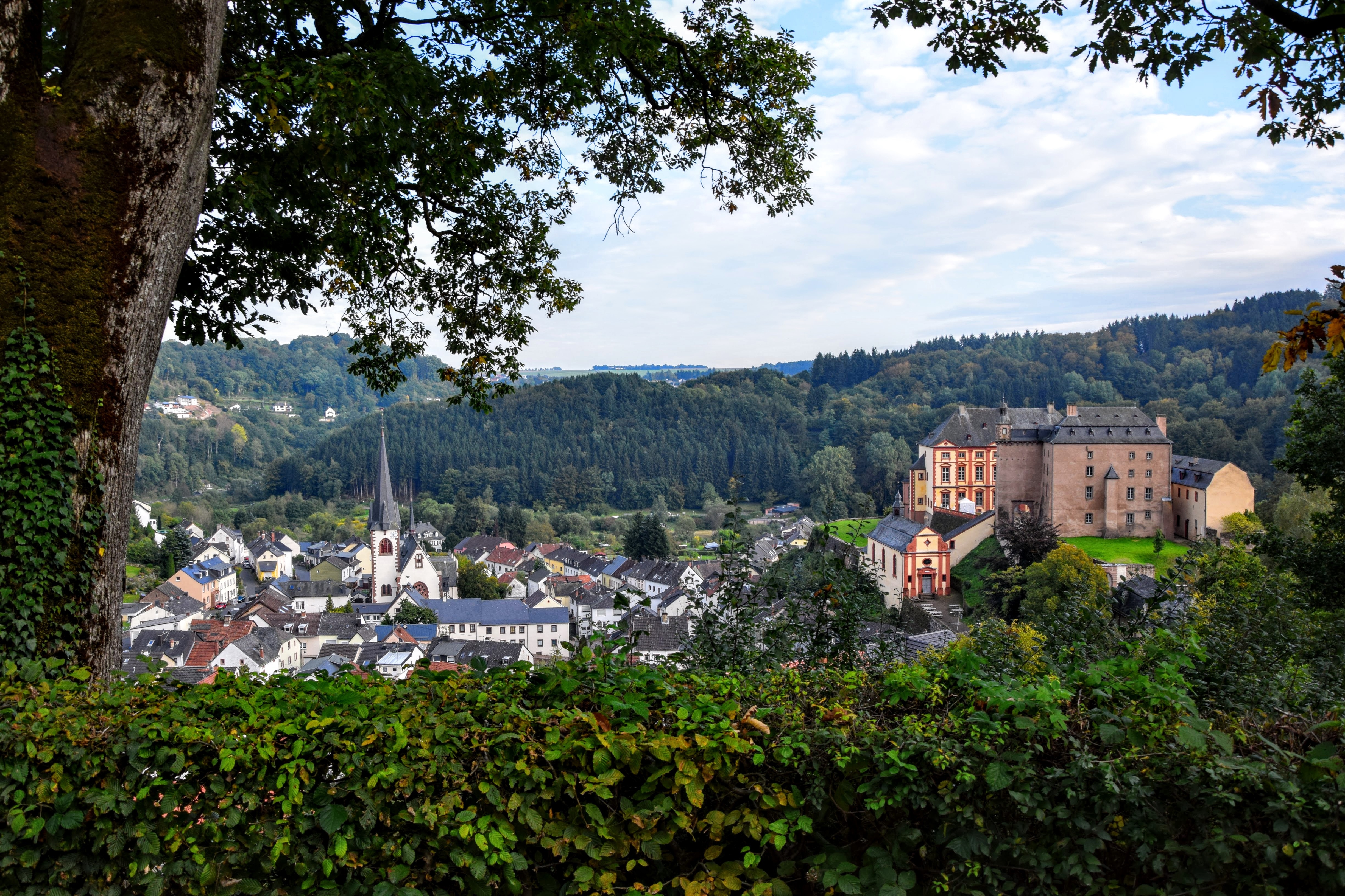 trees, germany, cities, architecture, building, malberg 4K Ultra