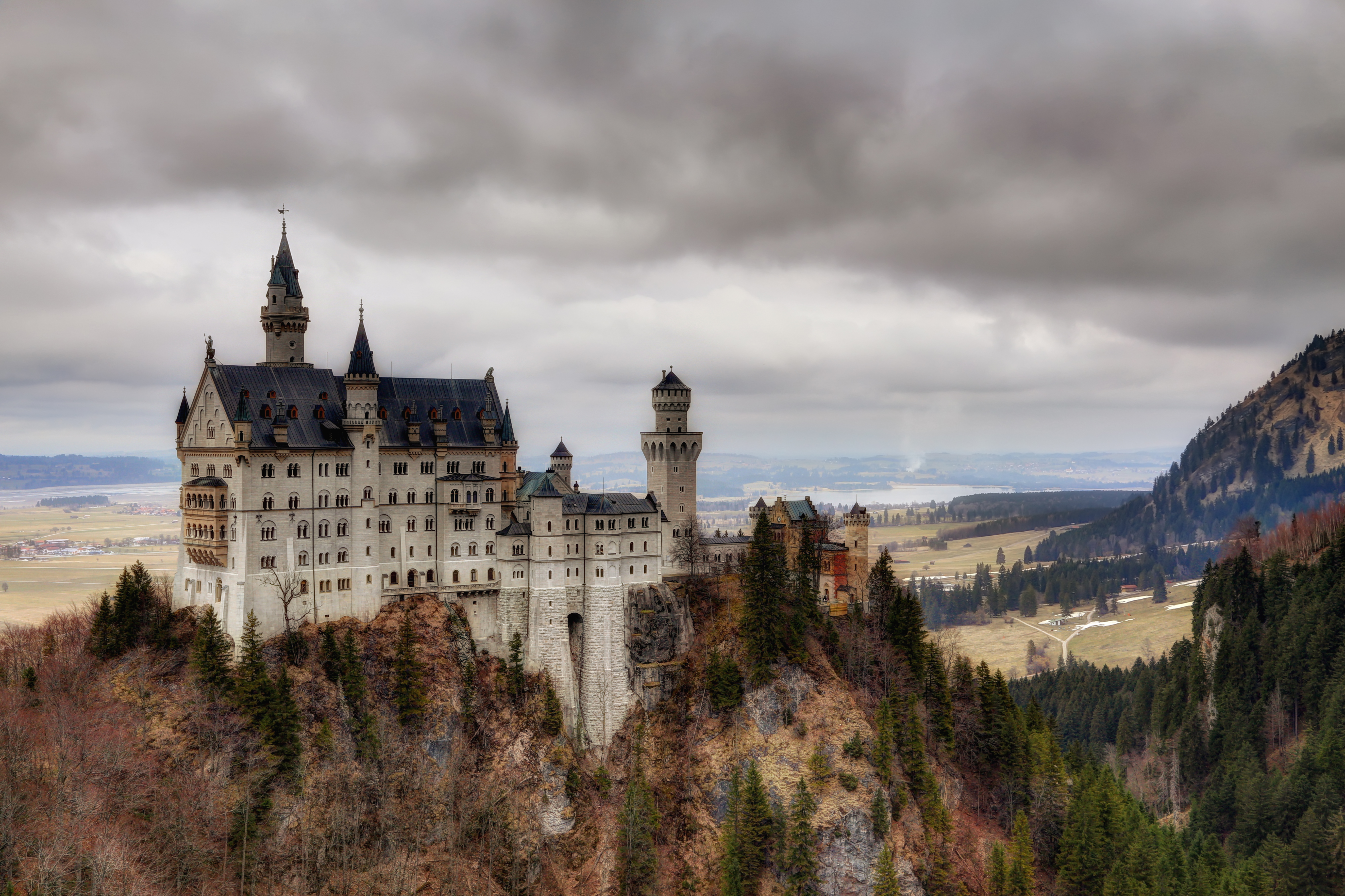 man made, neuschwanstein castle, bavaria, fall, germany, castles 4K Ultra