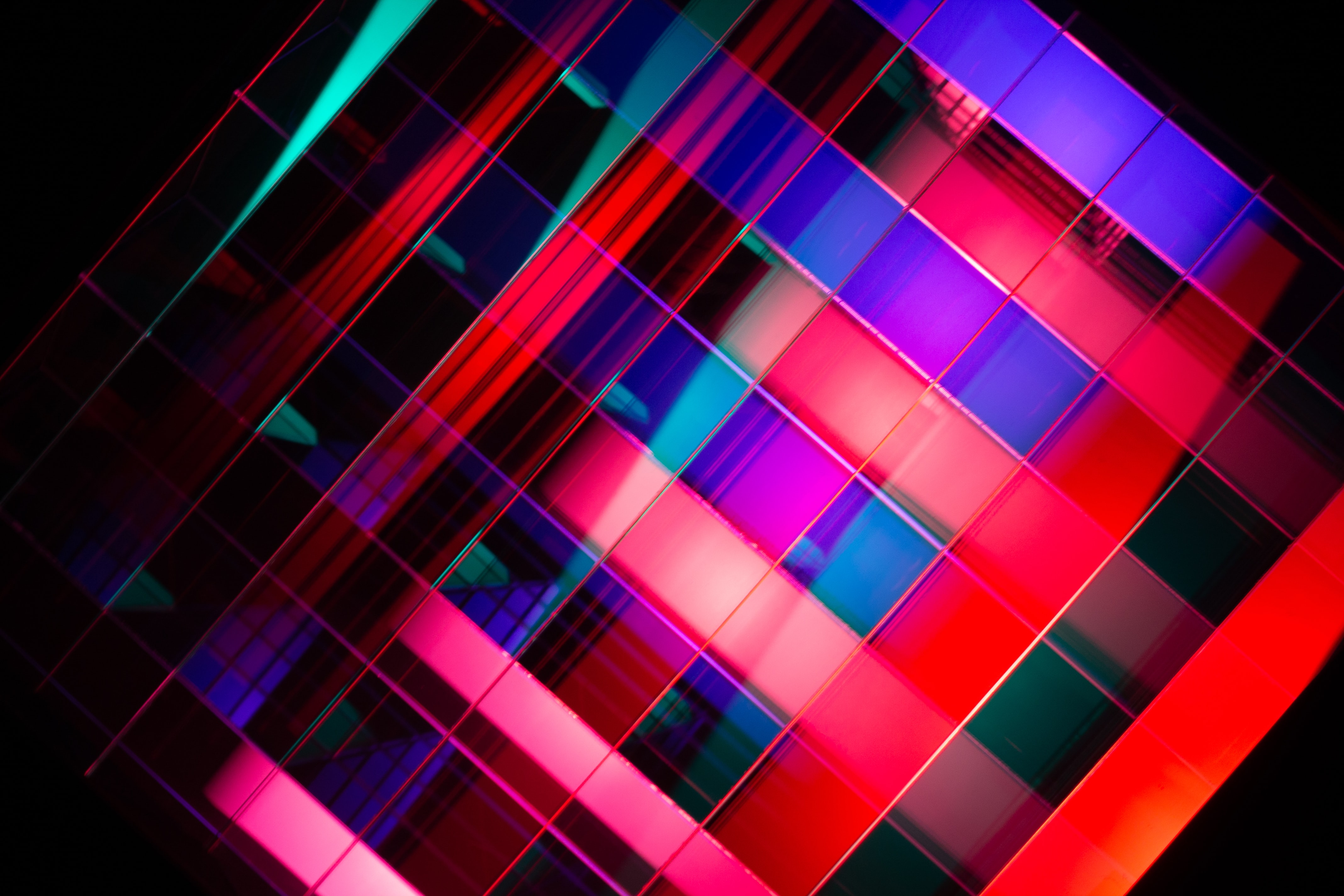 Download mobile wallpaper Rhombuses, Motley, Streaks, Multicolored, Shape, Diamonds, Stripes, Shapes, Abstract for free.