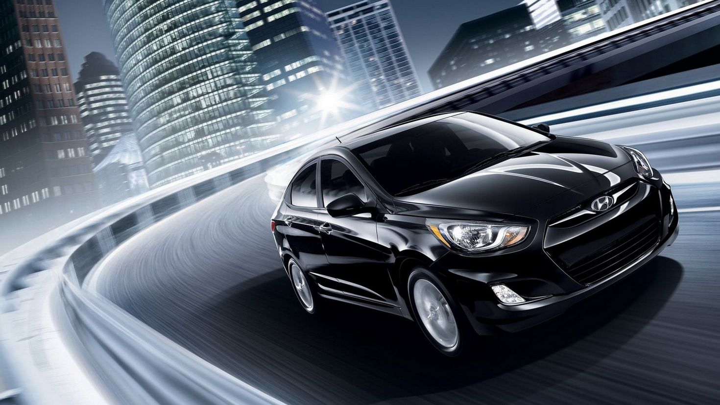 Черный Hyundai Accent 2012
