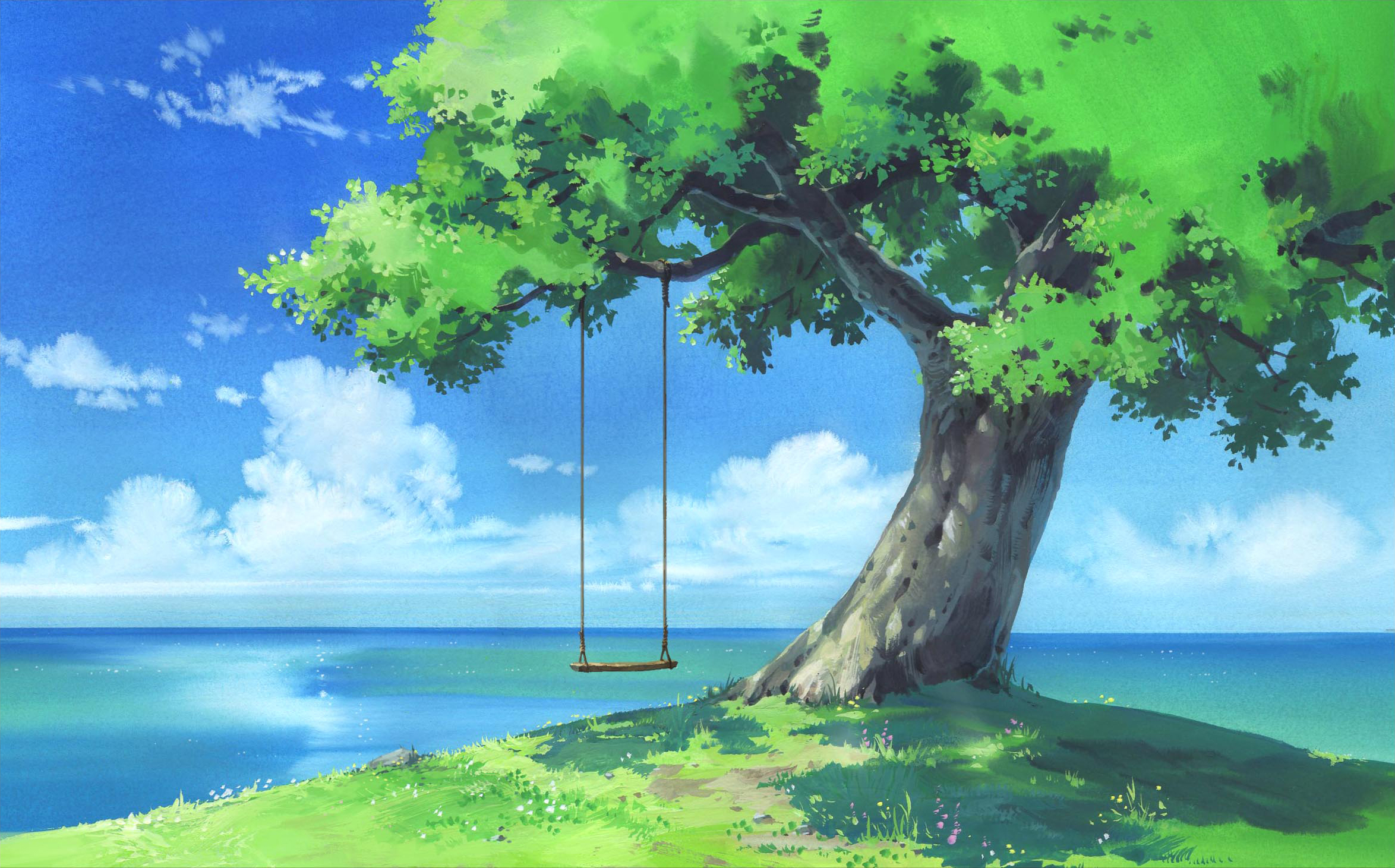 Деревья рисунки аниме