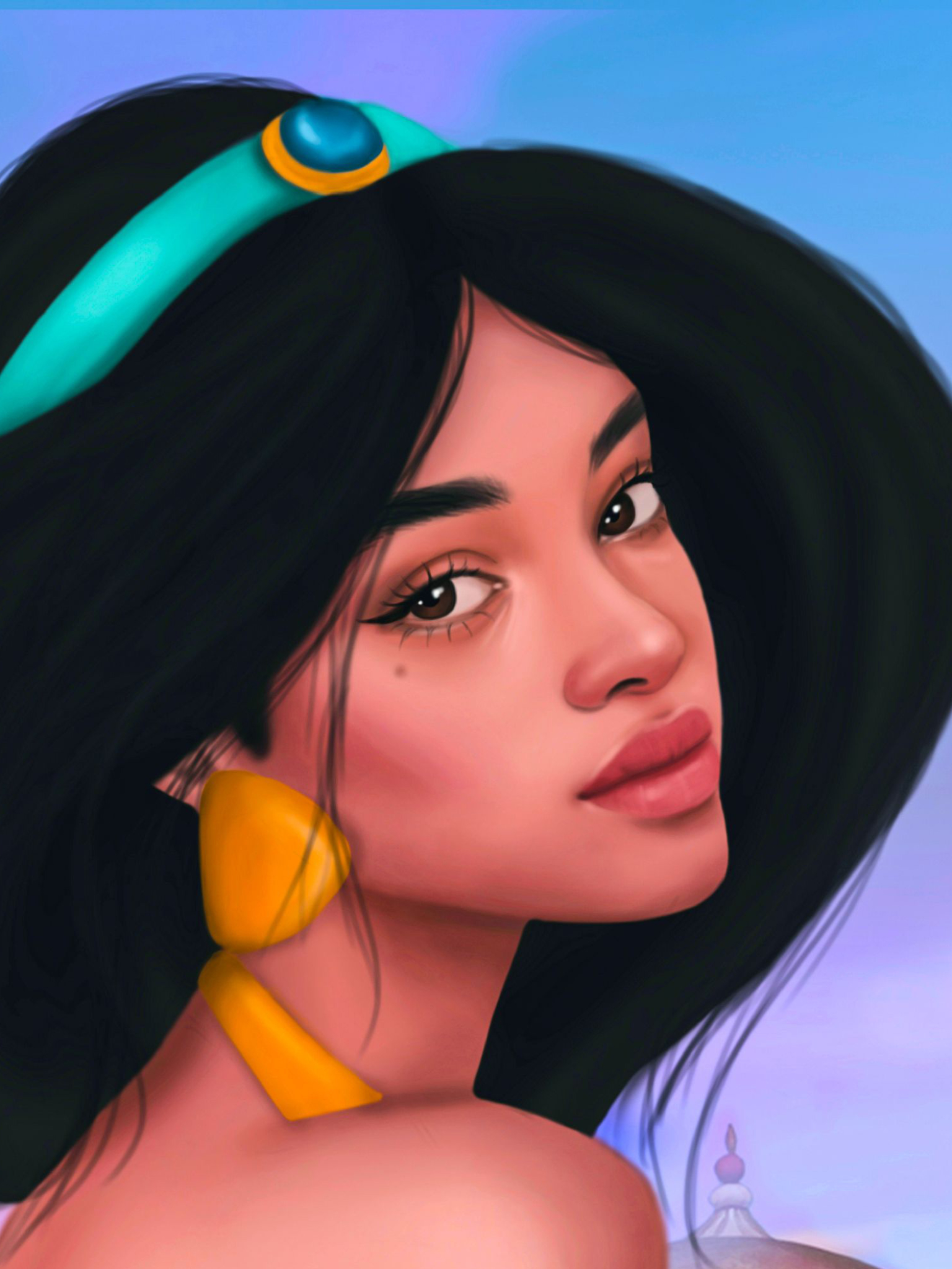 Jasmine, Aladdin | Princess jasmine hair, Jasmine hair, Princess jasmine  costume