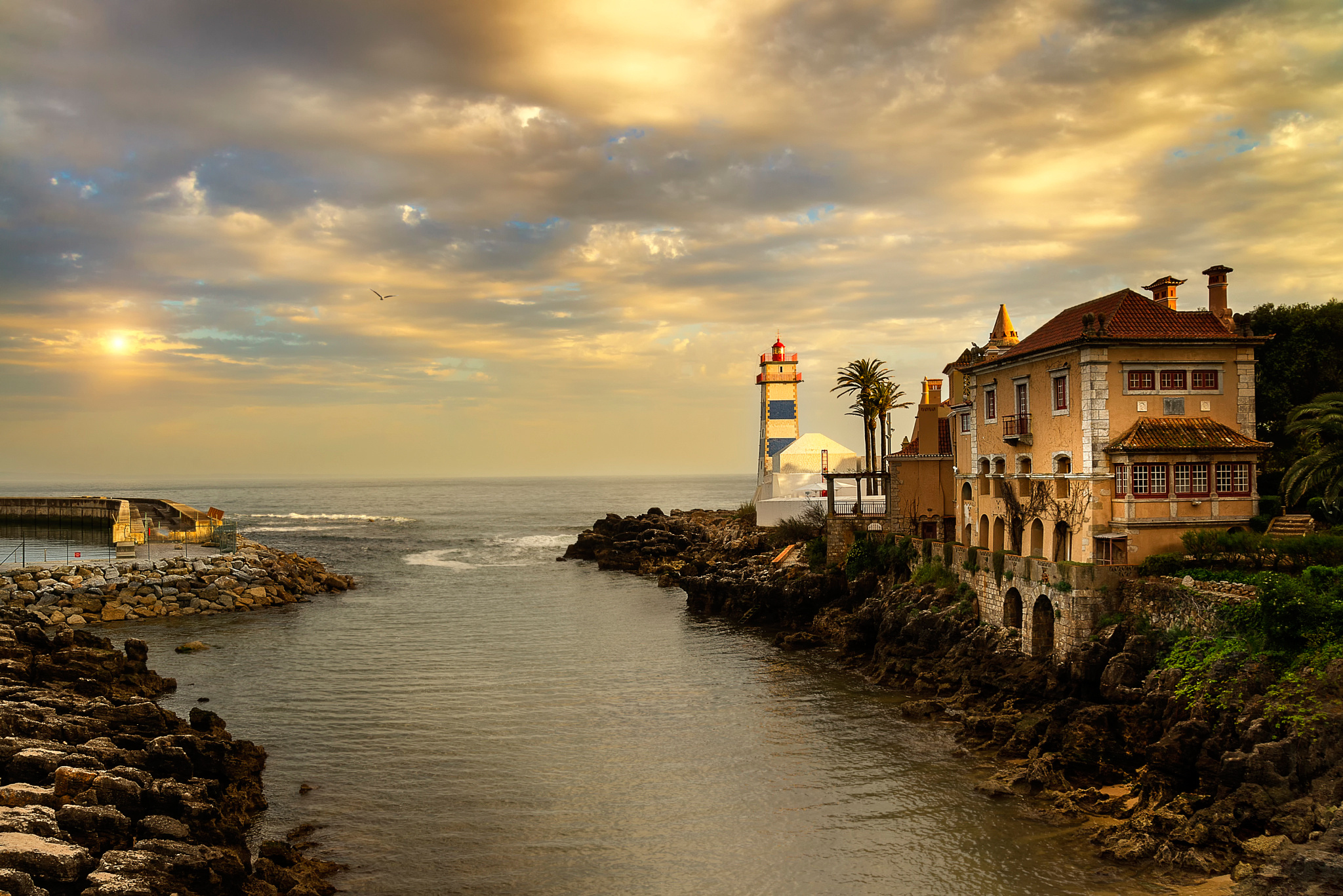 Download mobile wallpaper Santa Marta Lighthouse Museum, Cities, Portugal, Building for free.
