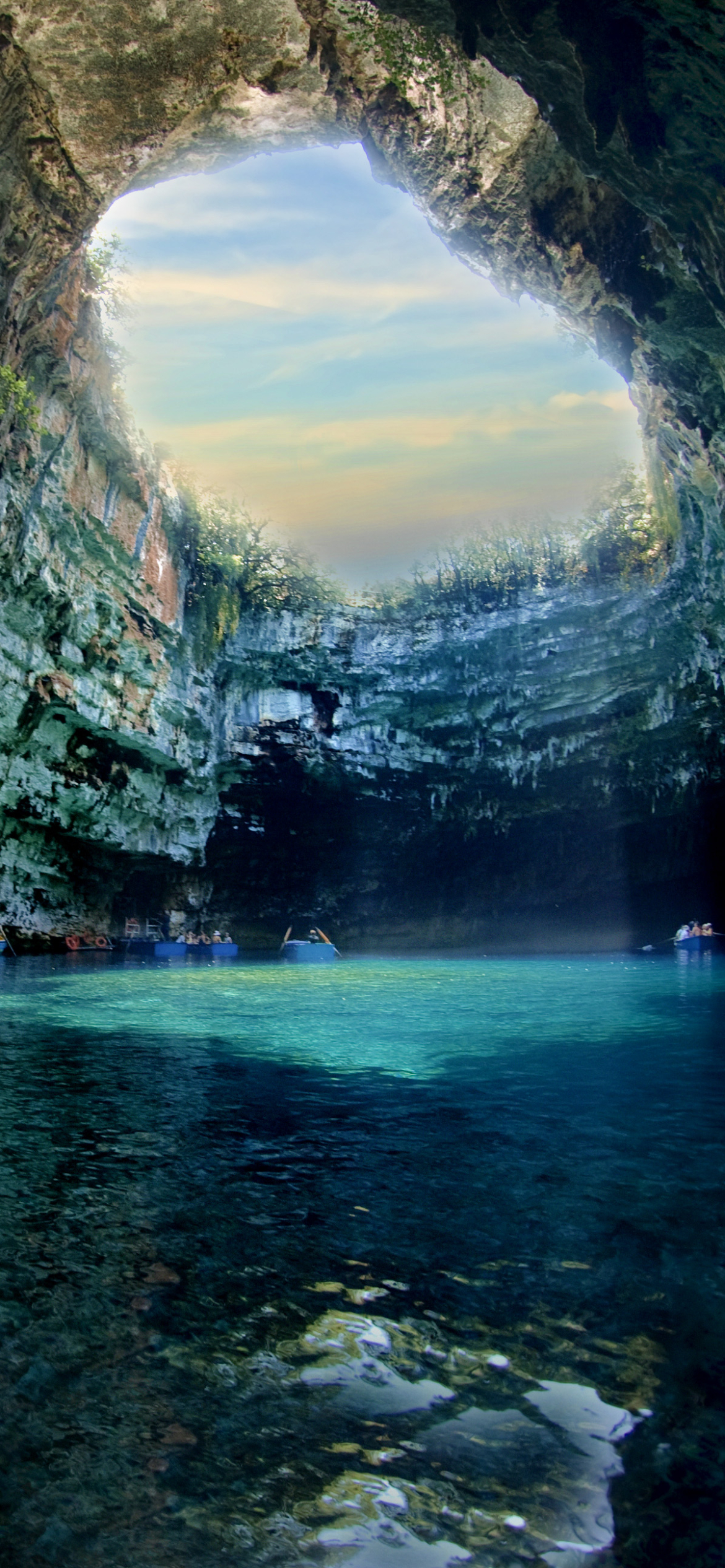Melissani Cave Vertical Background