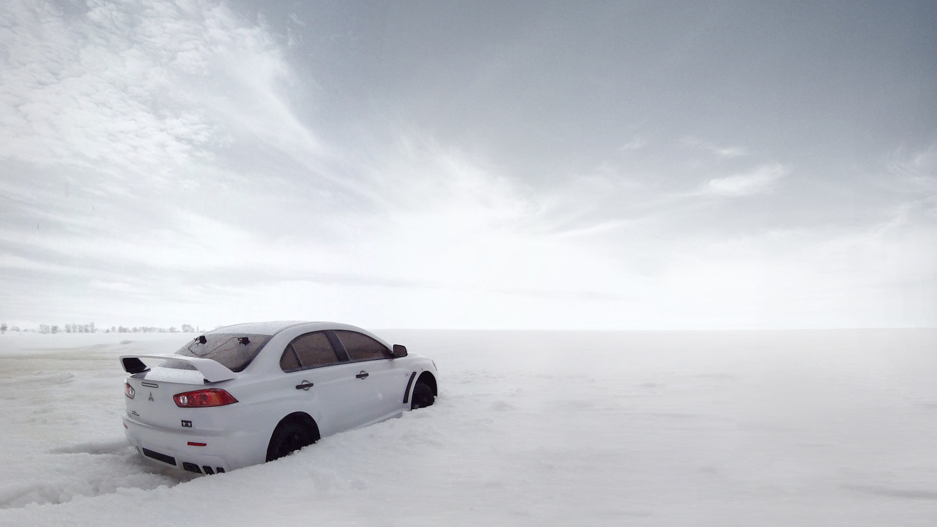 Download mobile wallpaper Snow, Auto, Mitsubishi for free.