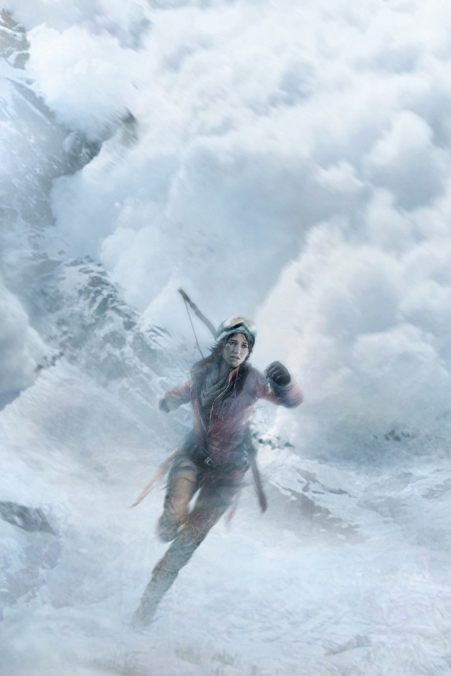 video game, rise of the tomb raider, avalanche, snow, lara croft, mountain, tomb raider High Definition image