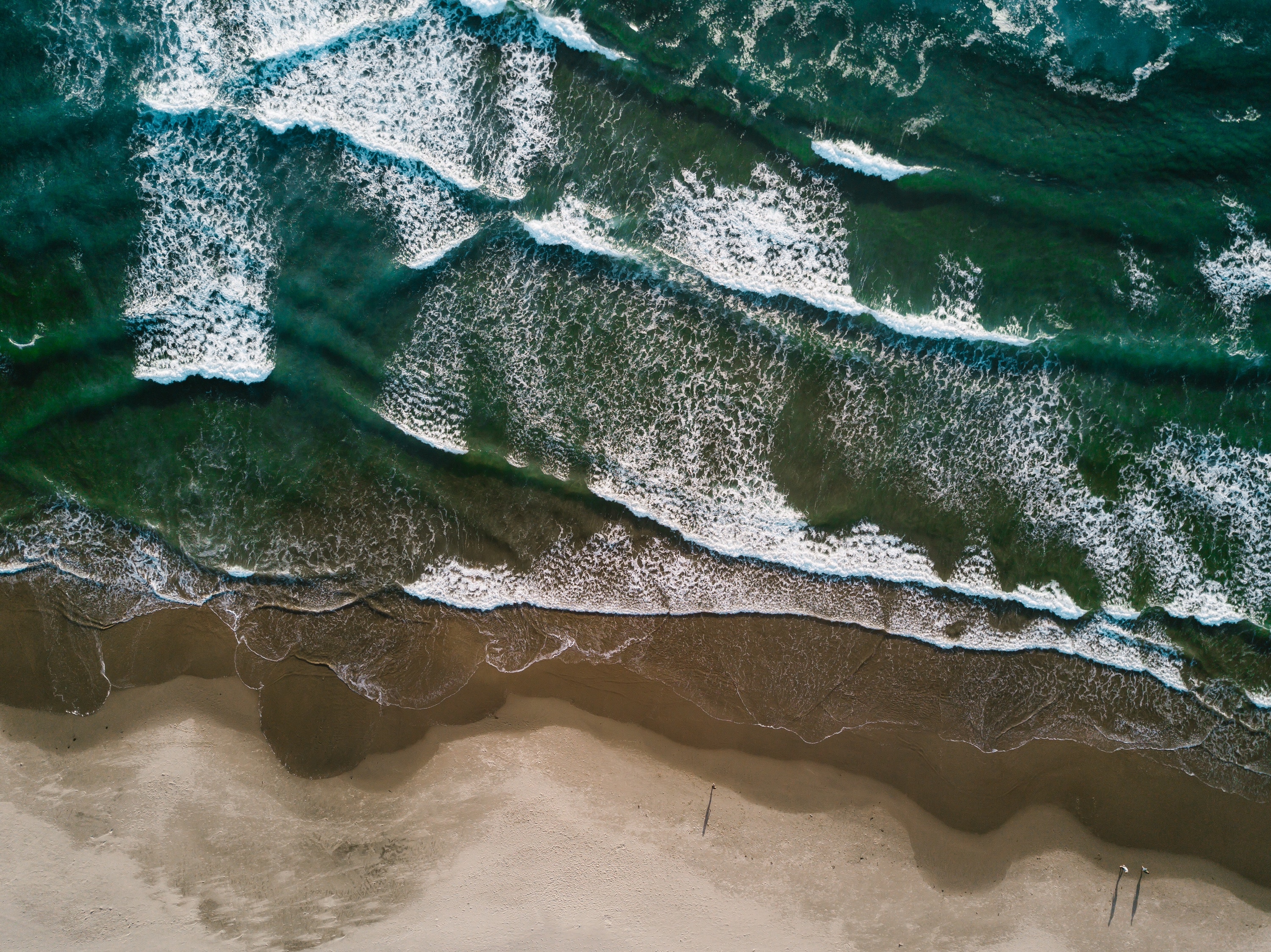 Free download wallpaper Nature, Shore, Foam, Bank, Surf, Waves, View From Above, Ocean, Sand on your PC desktop