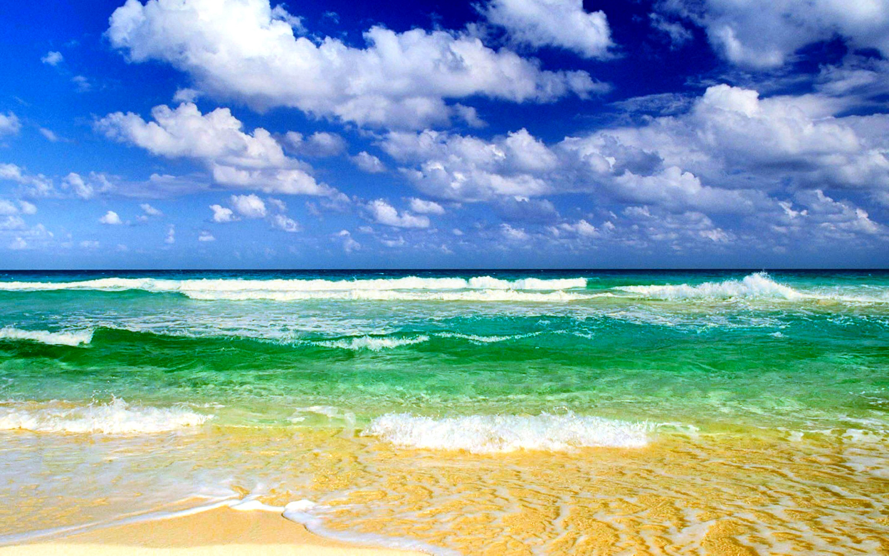 562986 télécharger le fond d'écran plage, terre/nature, nuage, horizon, mer, été, ensoleillé, vague - économiseurs d'écran et images gratuitement