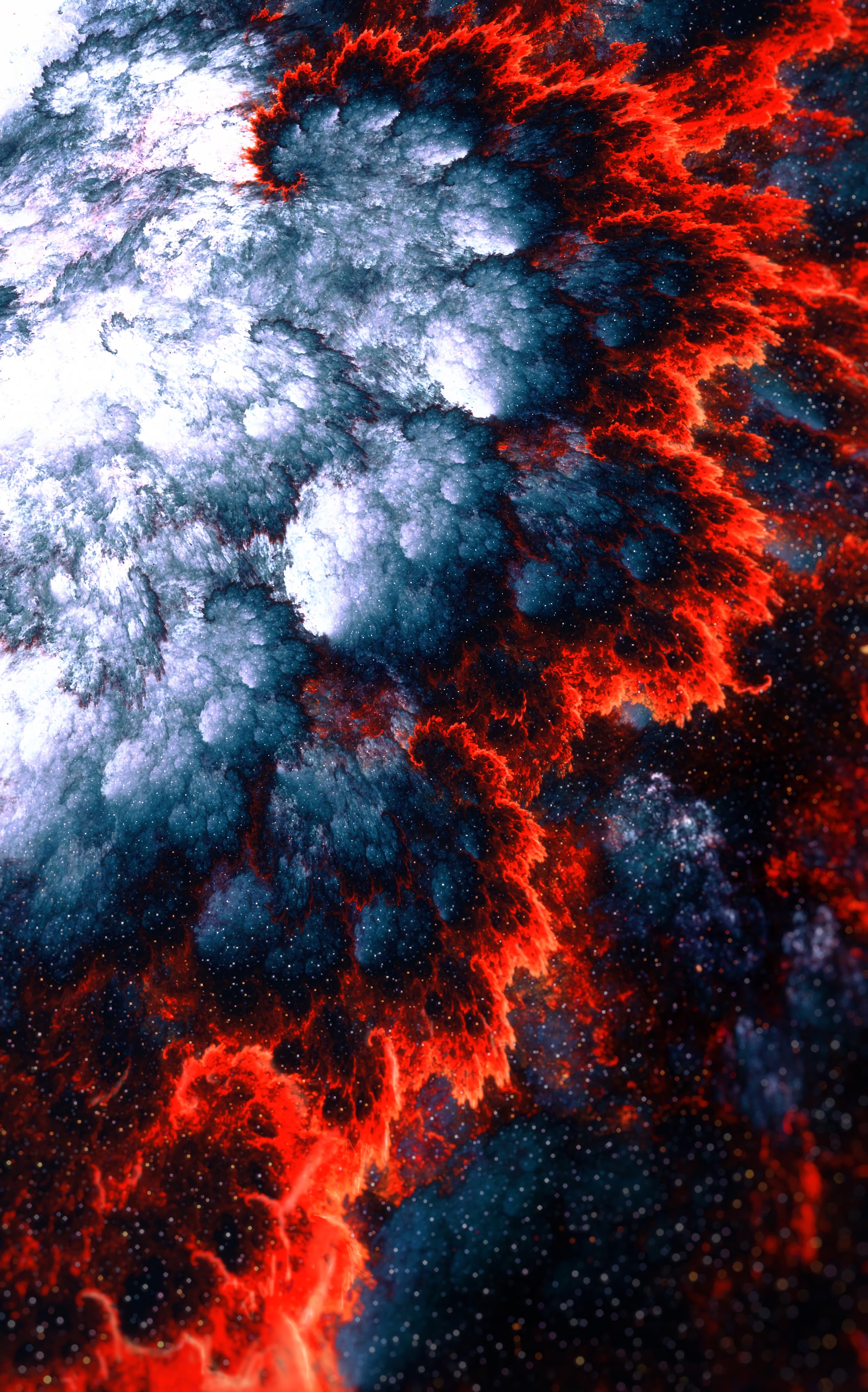 abstract, fractal, lines, fiery, patterns 4K Ultra
