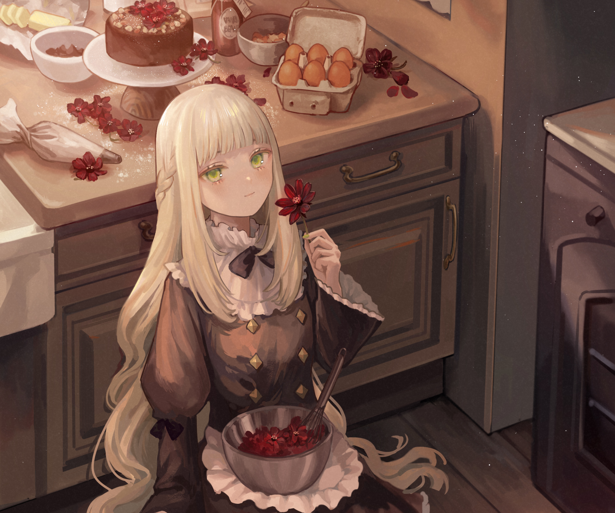 anime, girl, cooking wallpapers for tablet