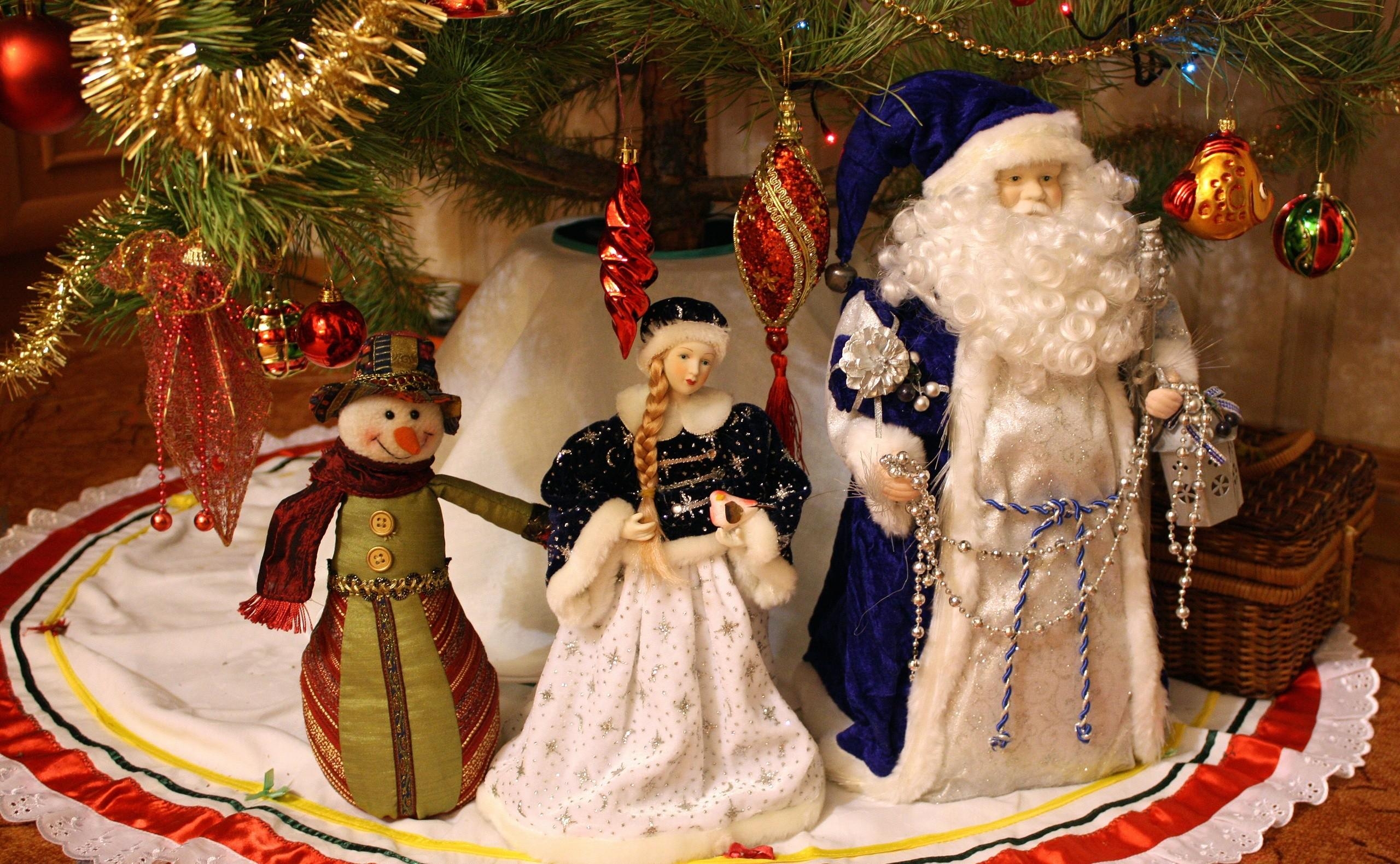 christmas decorations, new year, holidays, jack frost, snowman, christmas tree toys, christmas tree, snow maiden