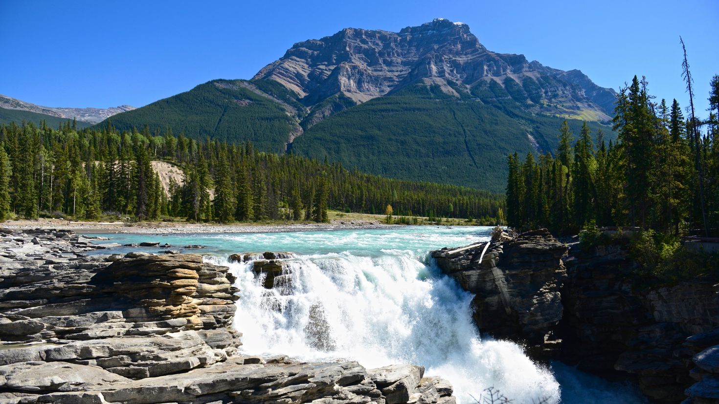 Mountain falls. Национальный парк Джаспер река Атабаска. Национальный парк Джаспер Канада. Водопад Атабаска в национальном парке Джаспер. Водопад Санвапта, национальный парк Джаспер, Альберта, Канада.